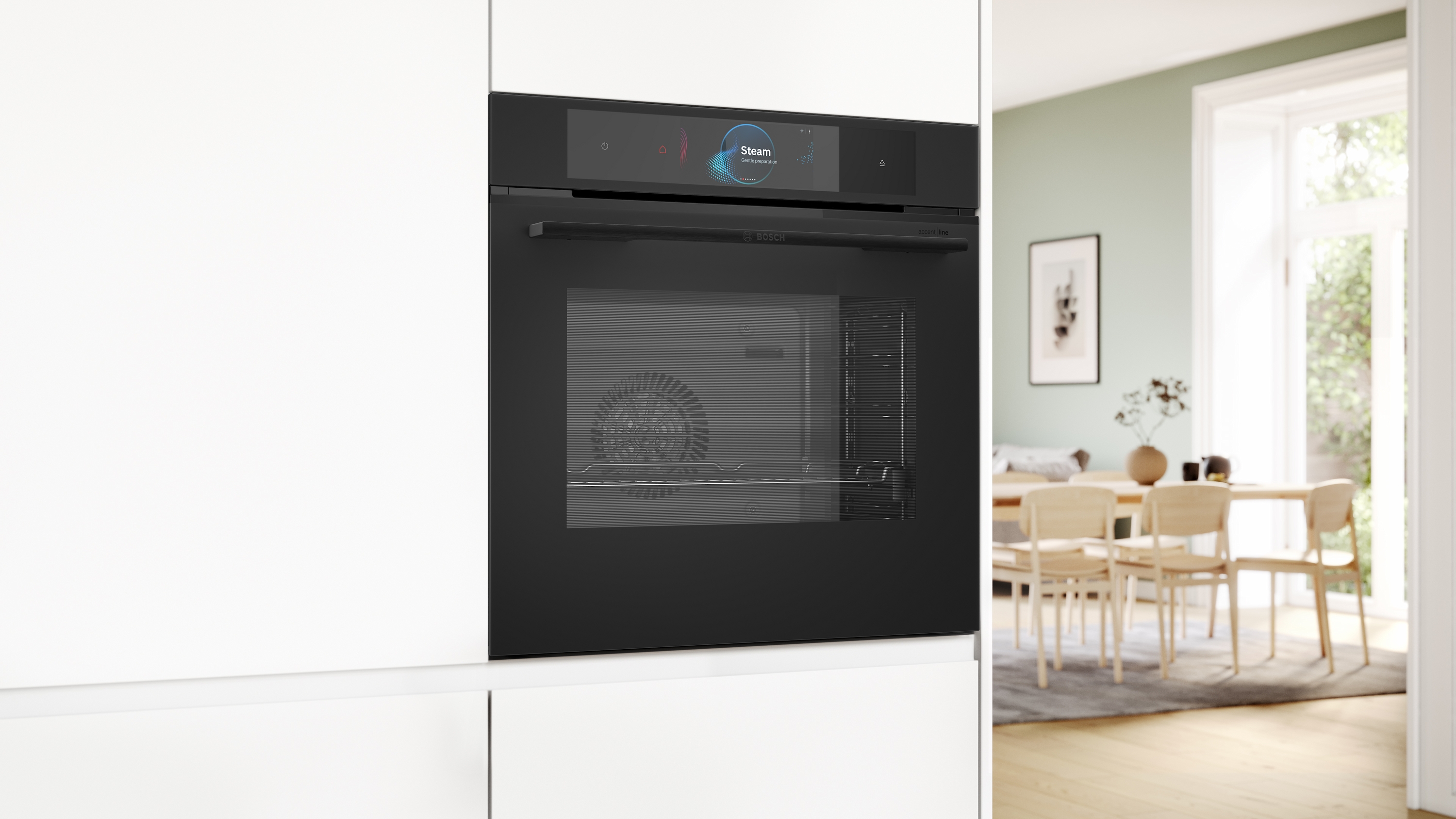 Series 8, Built-in oven with steam function, 60 x 60 cm, Matt Black, HSG938EM1