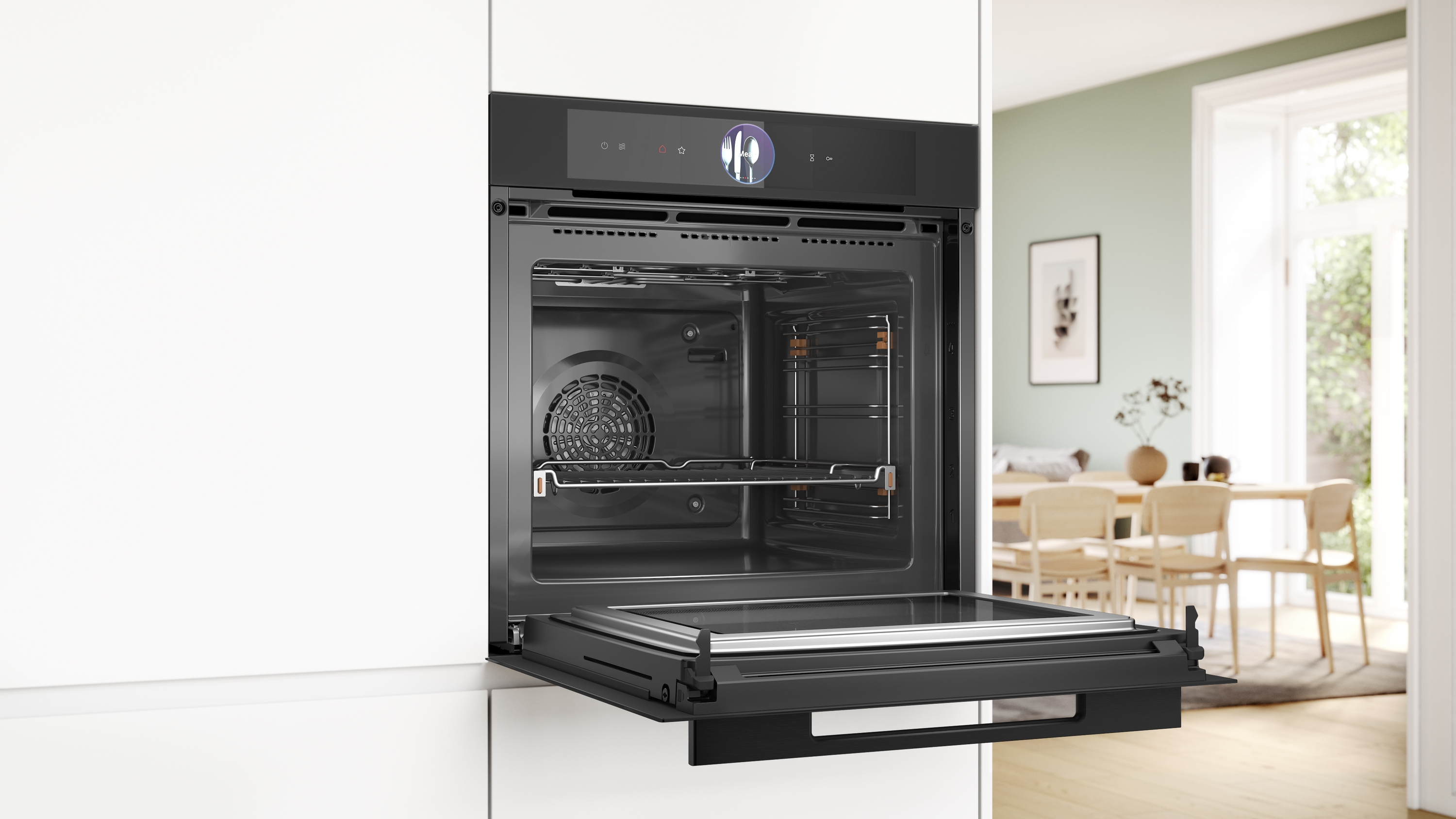 Series 8, Built-in oven with microwave function, 60 x 60 cm, Matt Black, HMG976KM1