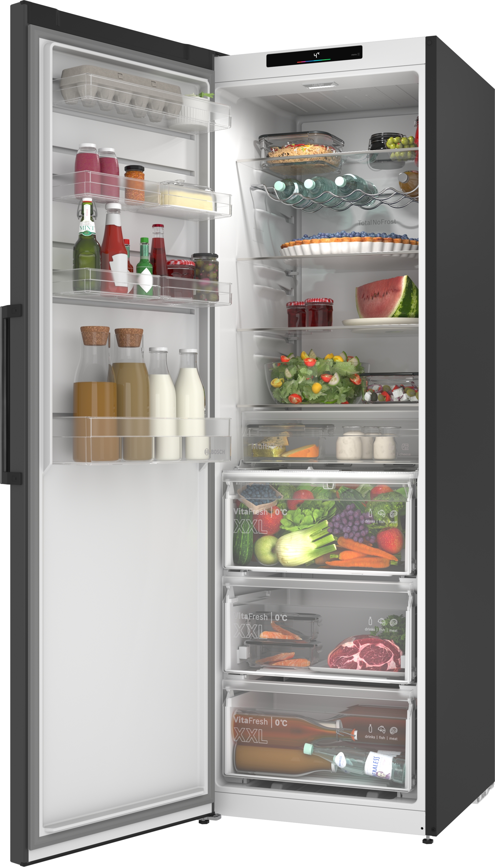 Series 4, free-standing fridge, 186.2 x 59.5 cm, Grey, KSN36VCCG