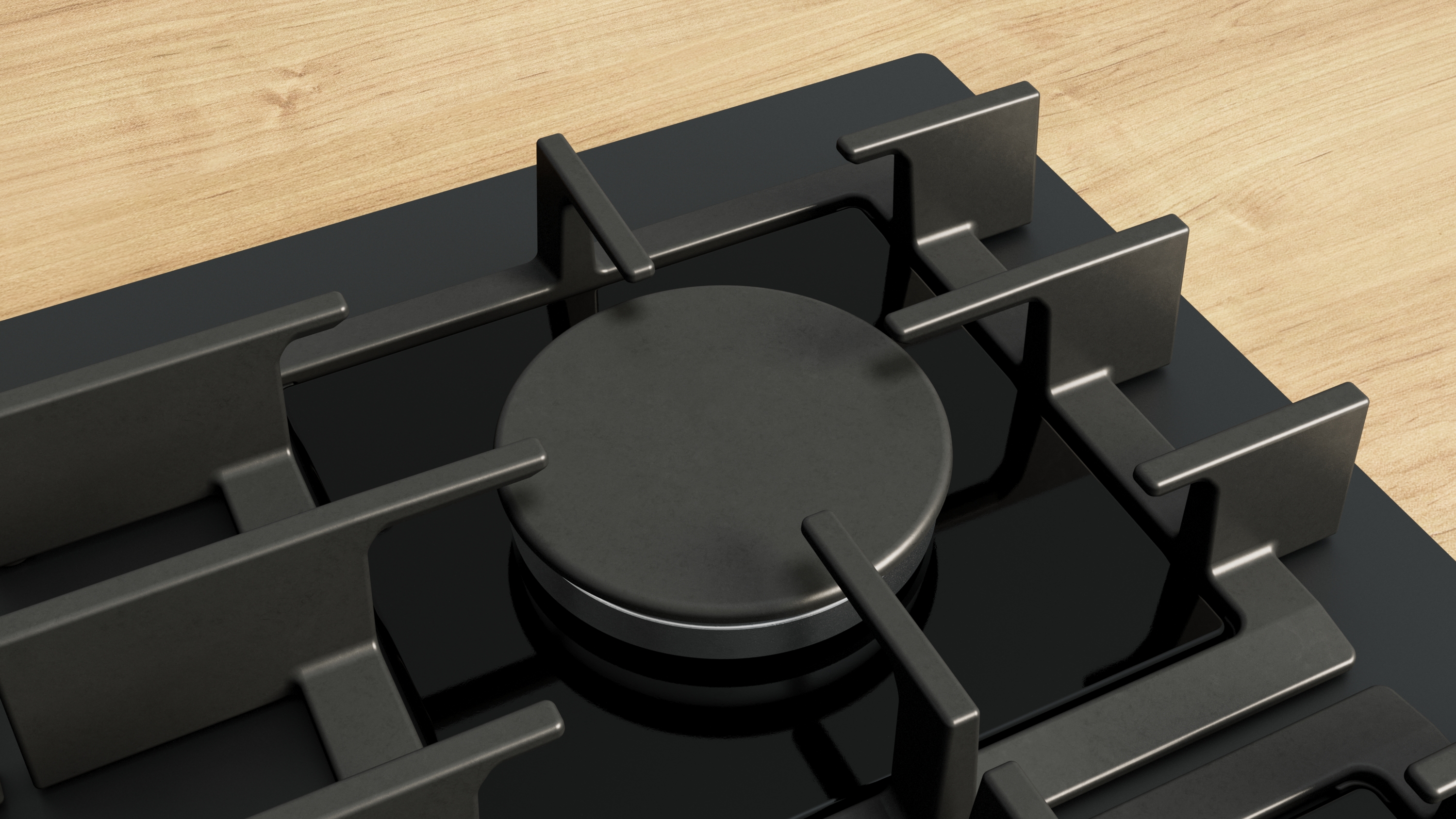 Series 6, Gas hob, 60 cm, Tempered glass, Matte black, PPP6AAI40