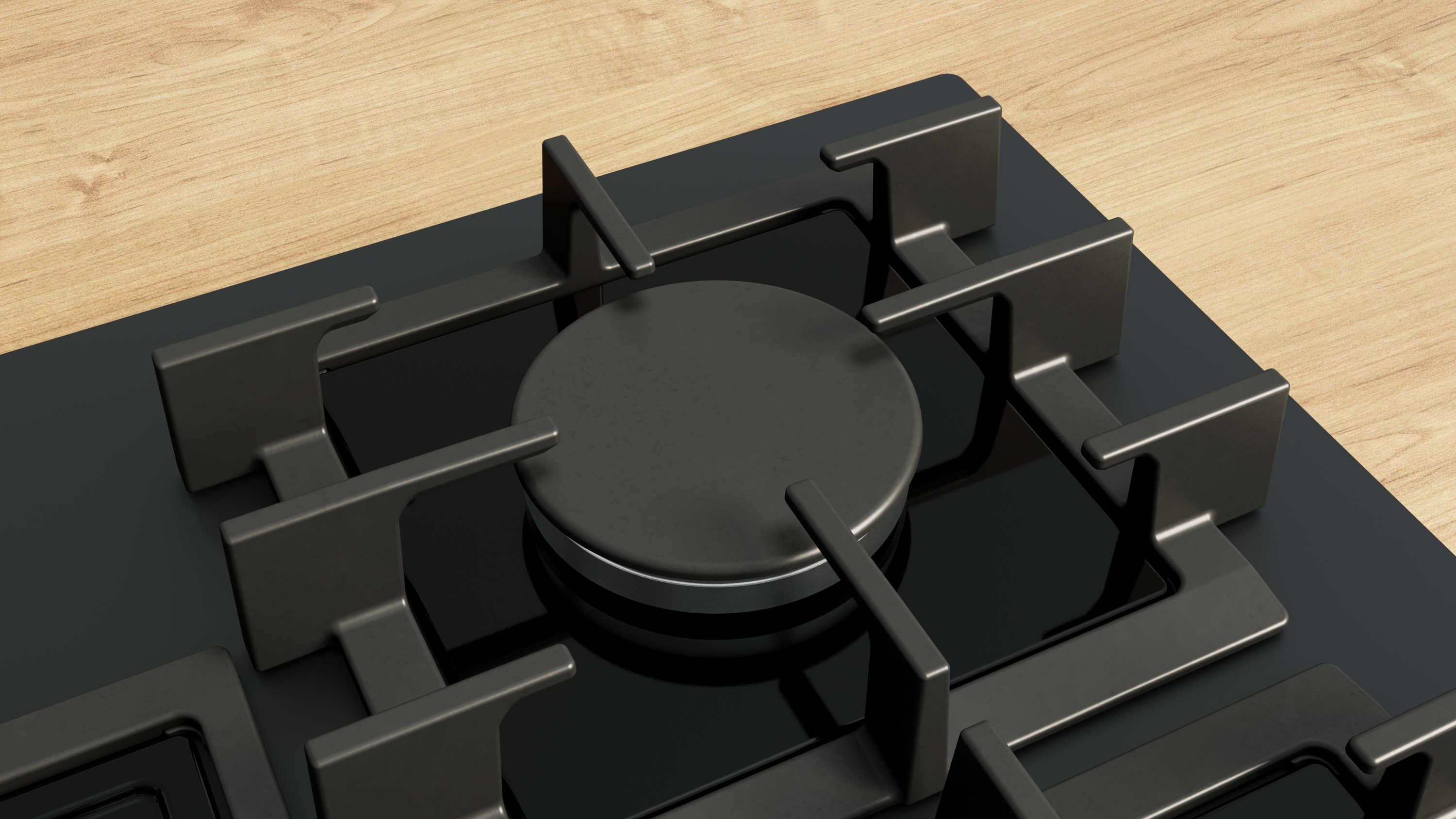 Series 6, Gas hob, 75 cm, Tempered glass, Matte black, PPQ7AAI40