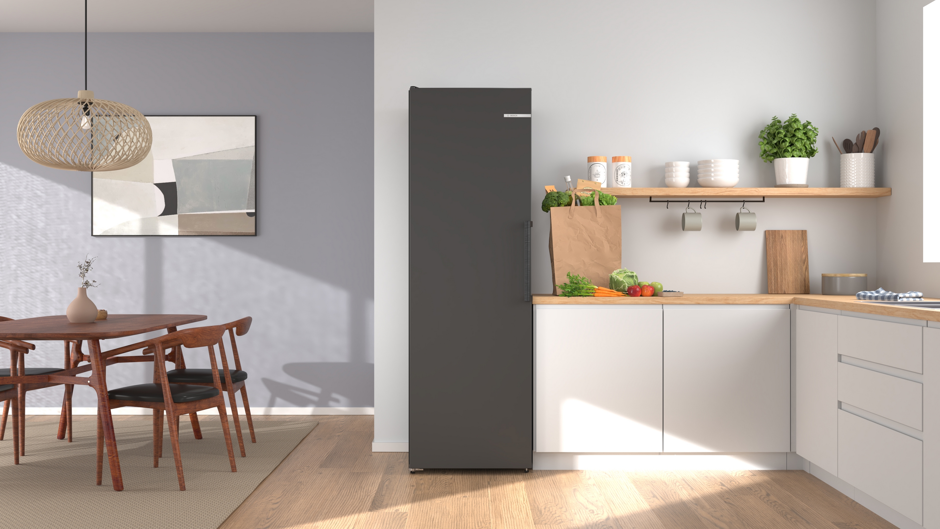 Series 4, free-standing fridge, 186.2 x 59.5 cm, Grey, KSN36VCCG