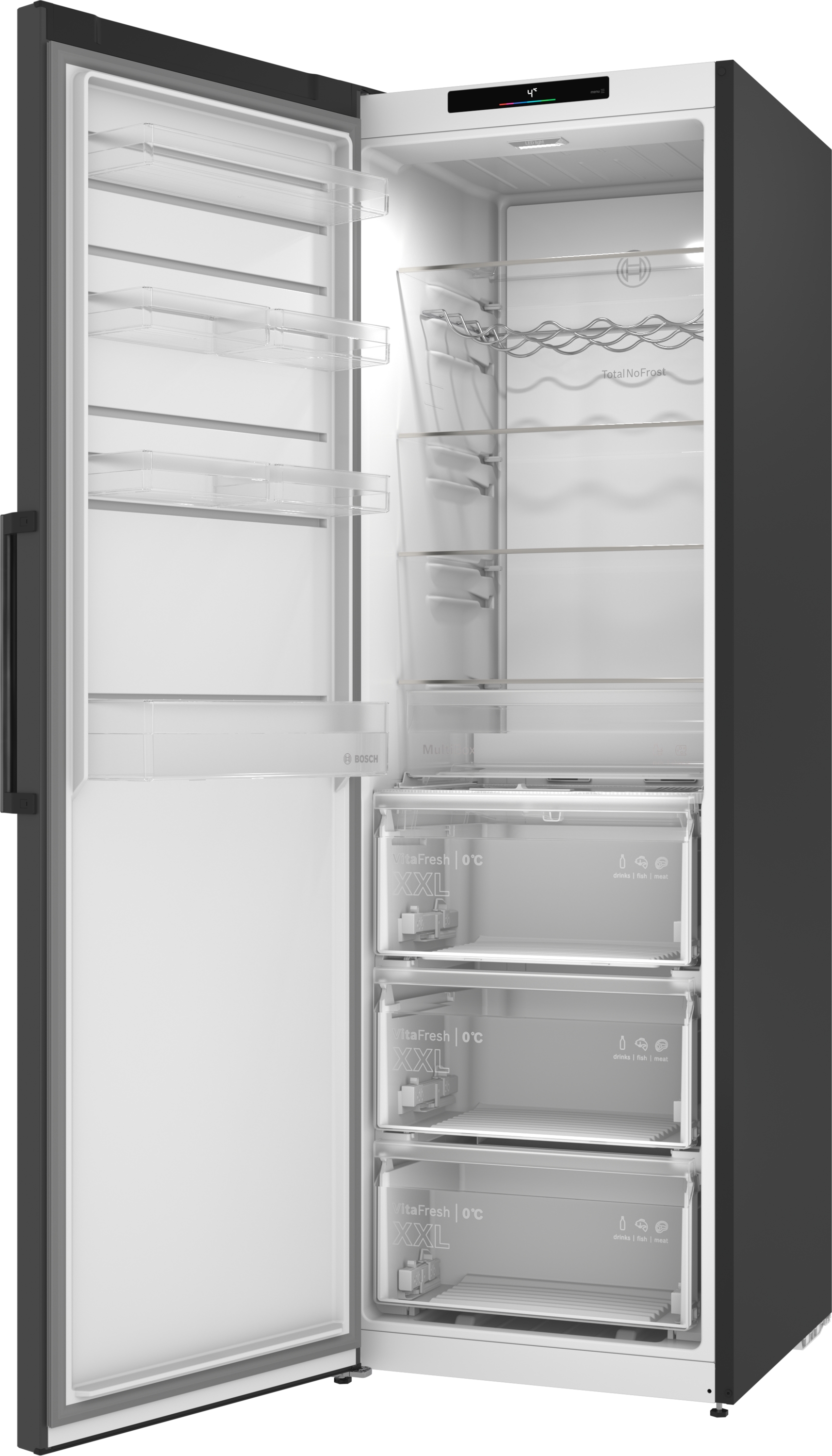 Series 4, free-standing fridge, 186.2 x 59.5 cm, Grey, KSN36VCCG