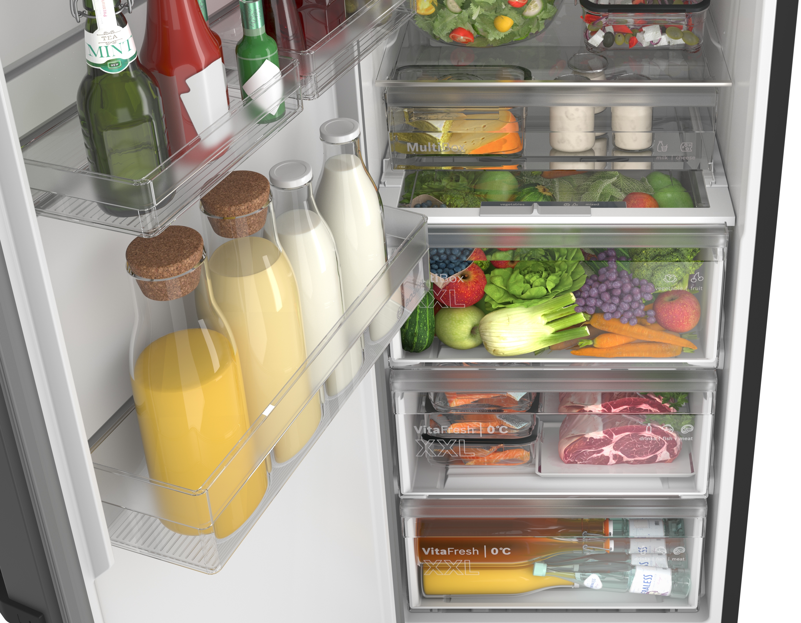 Series 4, free-standing fridge, 186.2 x 59.5 cm, Grey, KSN36VCCG