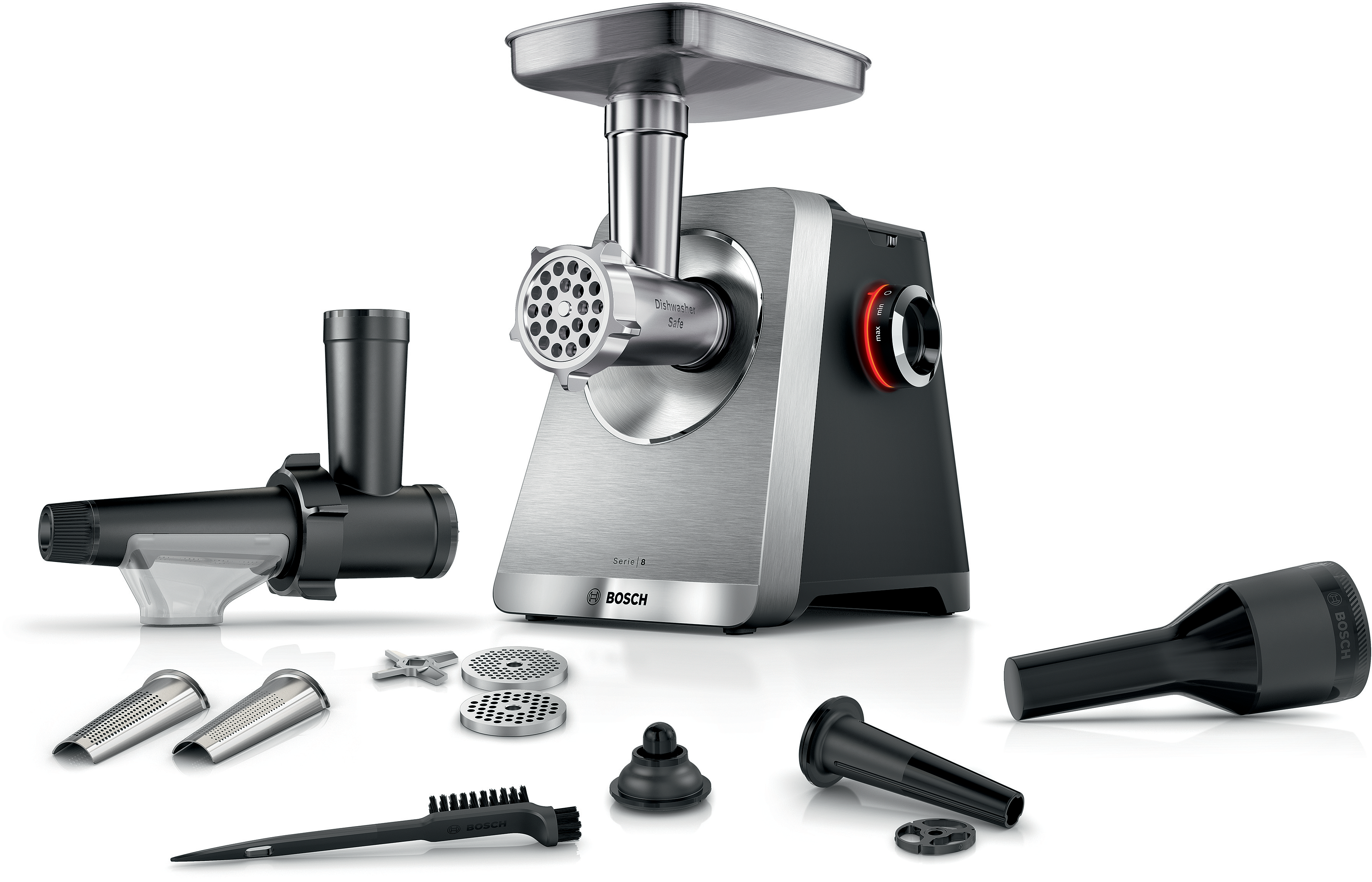 Series 8, Food mincer, MultiPower, 2500 W, Stainless steel, MFWS835M