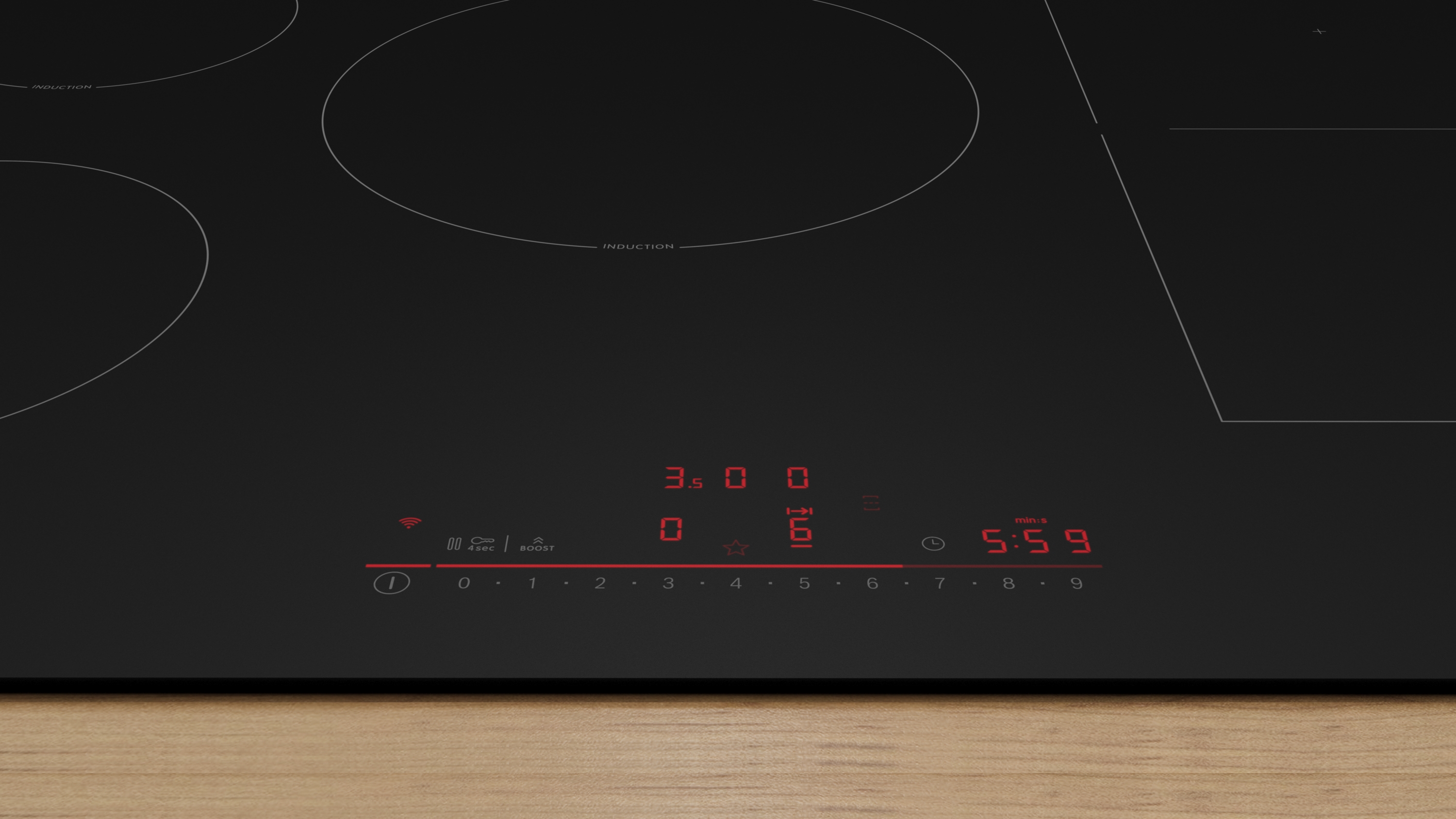 Series 6, Induction hob, 80 cm, Matt black, surface mount without frame, PVW81CHB1E
