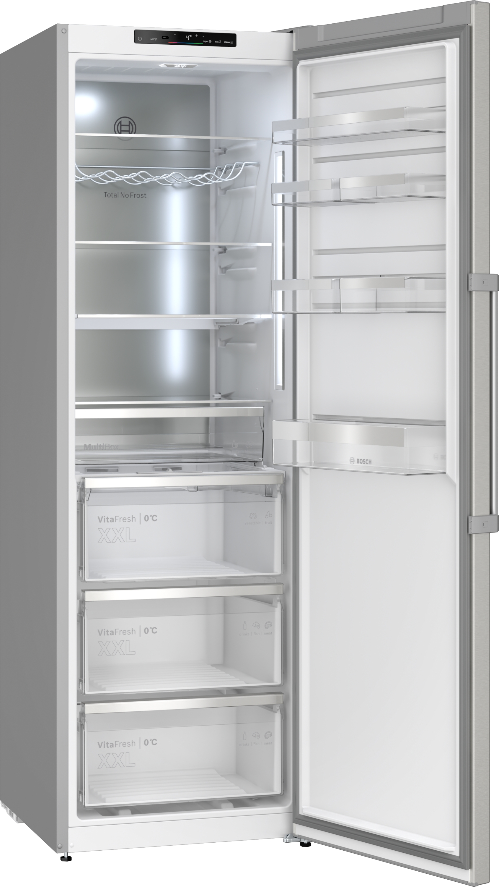 Series 6, free-standing fridge, 186.2 x 59.5 cm, Brushed steel (with anti-fingerprint), KSN36AICM