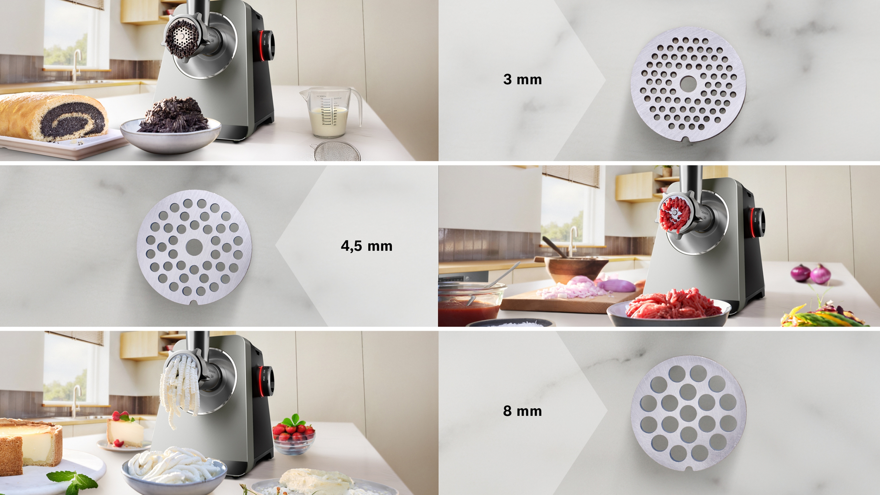 Series 8, Food mincer, MultiPower, 2500 W, Stainless steel, MFWS835M