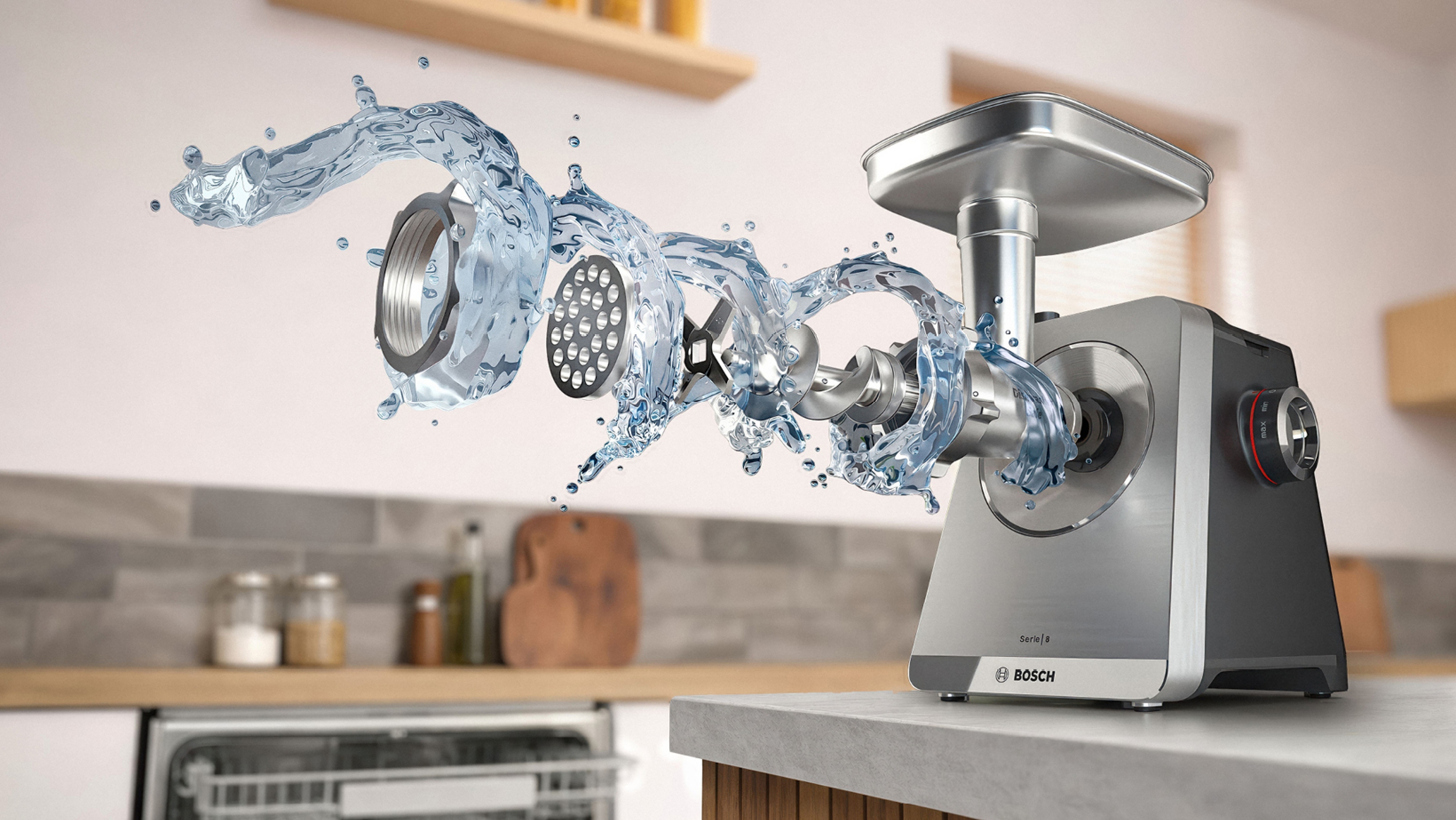 Series 8, Food mincer, MultiPower, 2500 W, Stainless steel, MFWS835M