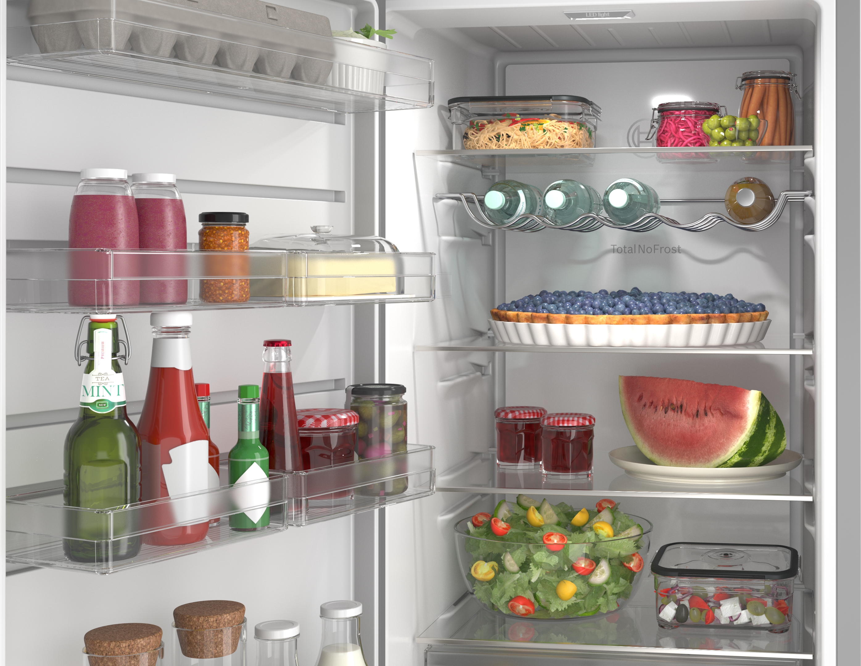 Series 4, free-standing fridge, 186.2 x 59.5 cm, Stainless steel look, KSN36VLDG