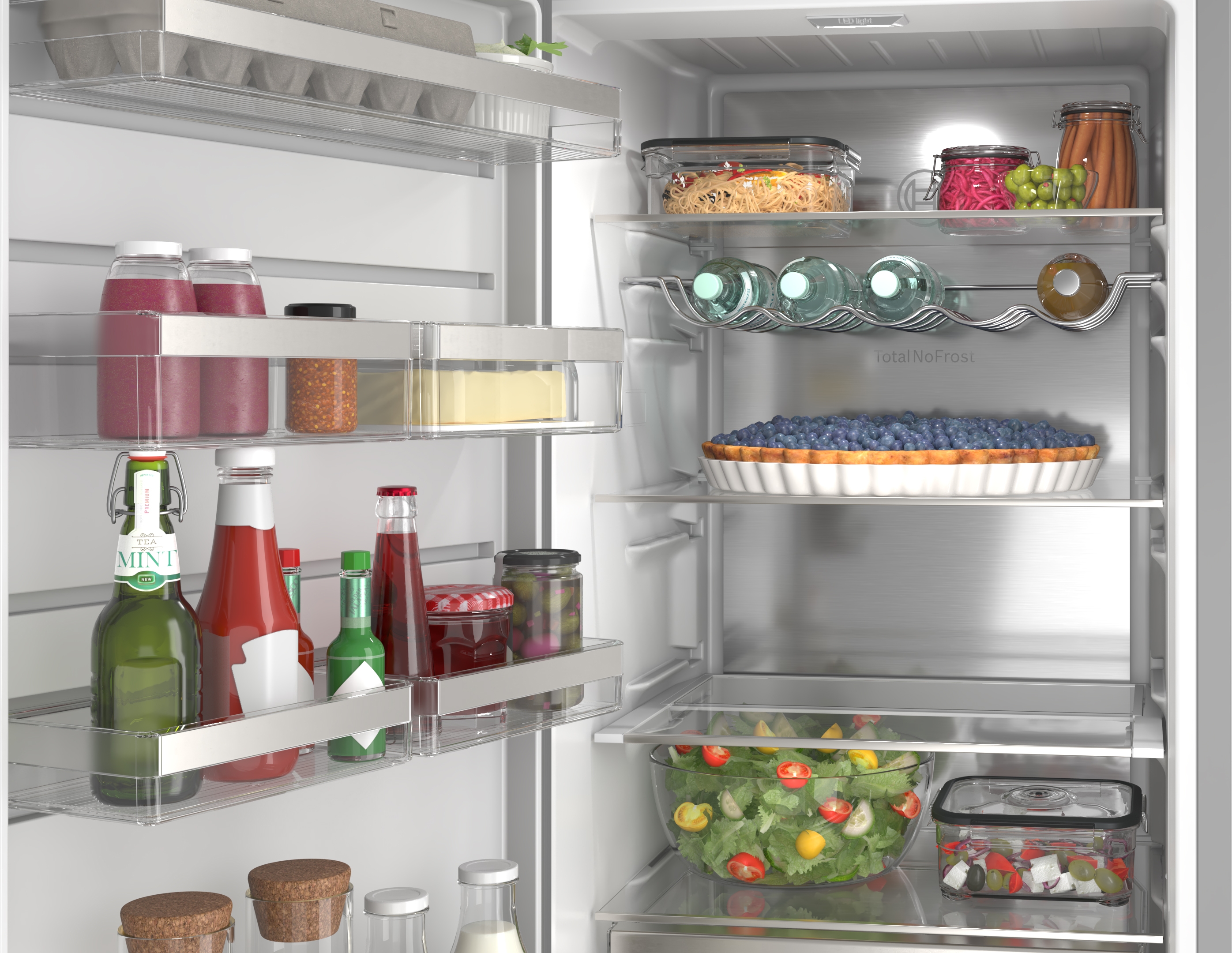Series 6, free-standing fridge, 186.2 x 59.5 cm, Brushed steel (with anti-fingerprint), KSN36AICM