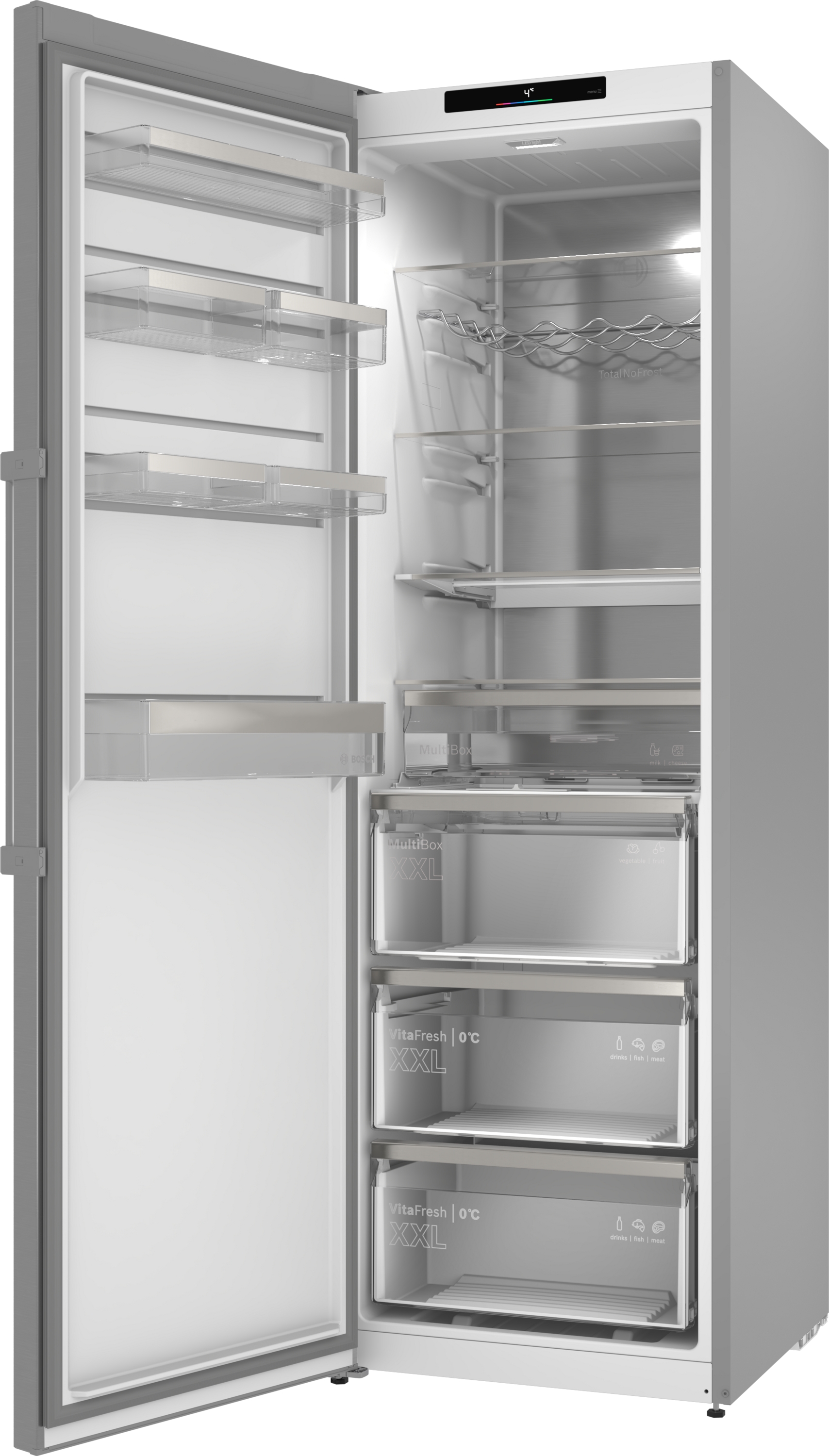 Series 6, free-standing fridge, 186.2 x 59.5 cm, Brushed steel (with anti-fingerprint), KSN36AICM