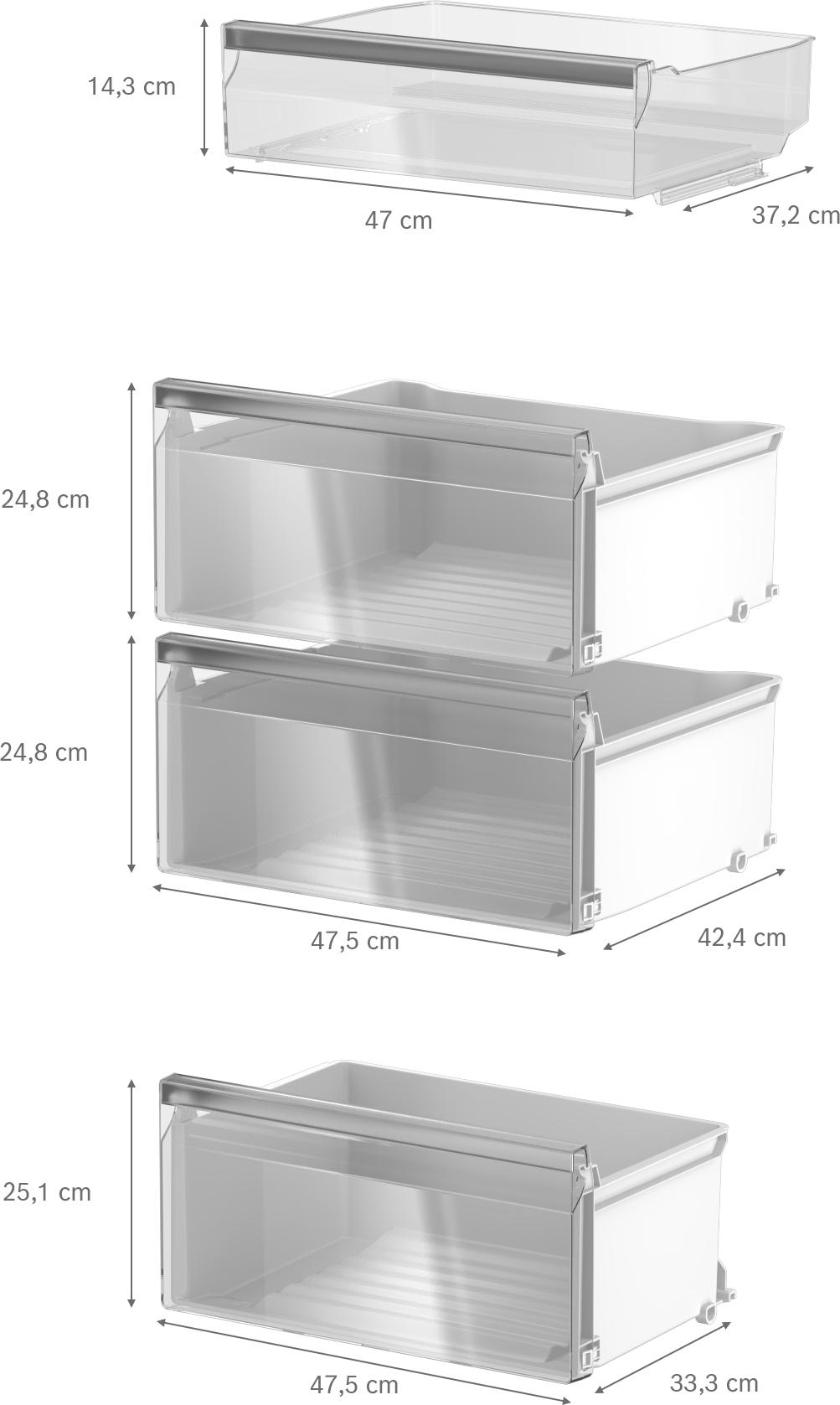 Series 4, free-standing fridge, 186.2 x 59.5 cm, Stainless steel look, KSN36VLDG
