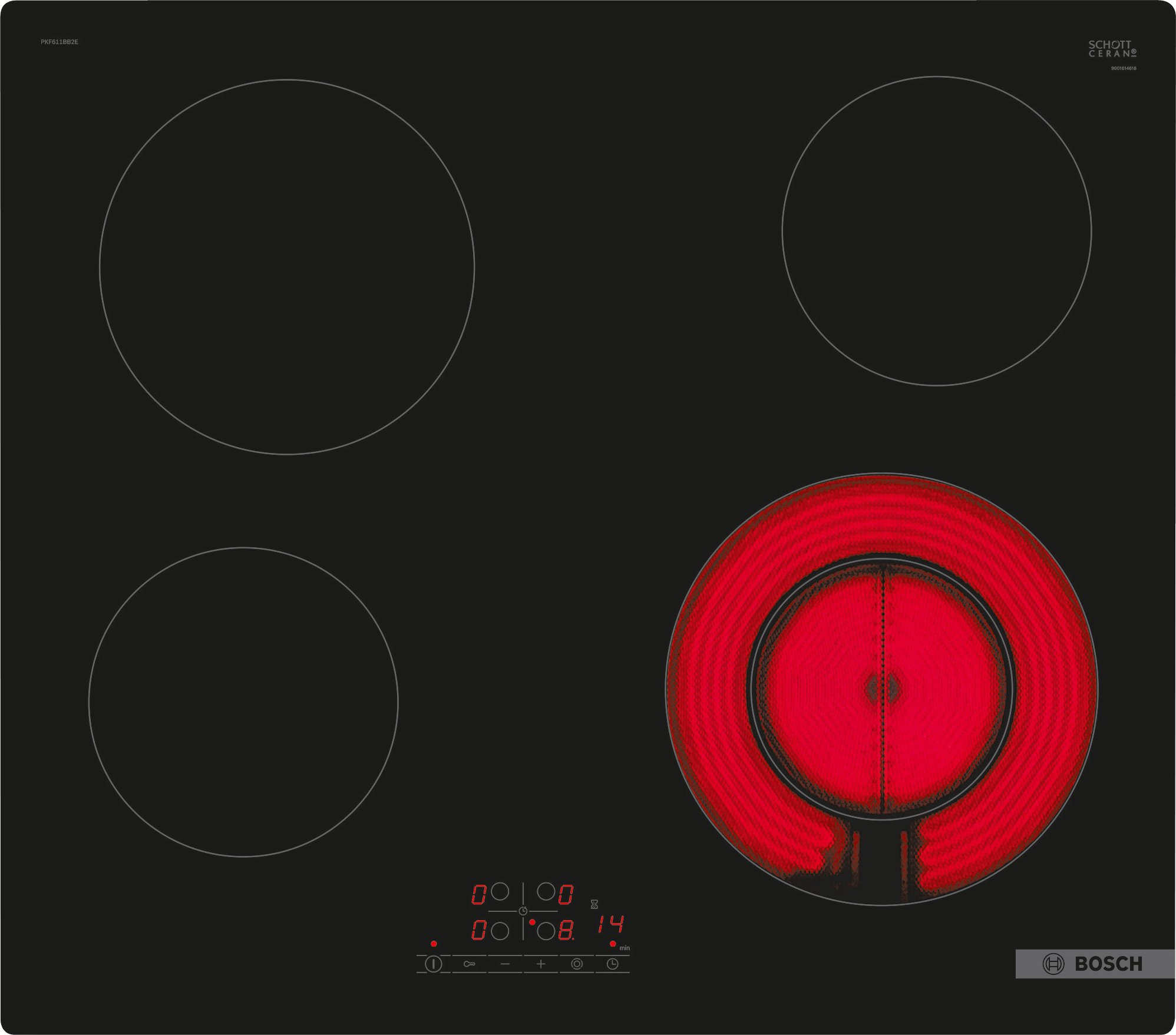 Series 4, Electric hob, 60 cm, surface mount without frame, PKF611BB2E