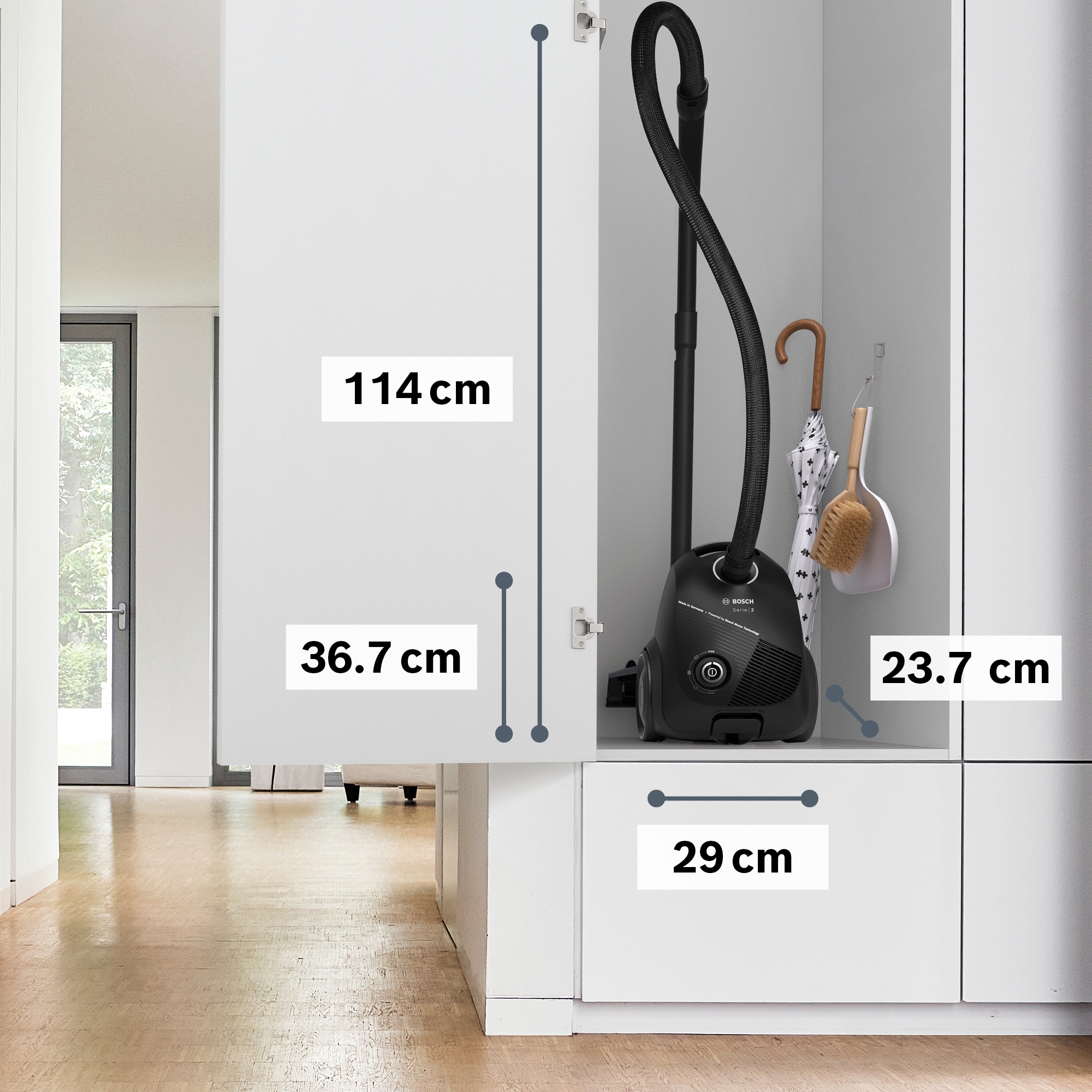 Series 2, Bagged vacuum cleaner, Black, BGDS2BAL