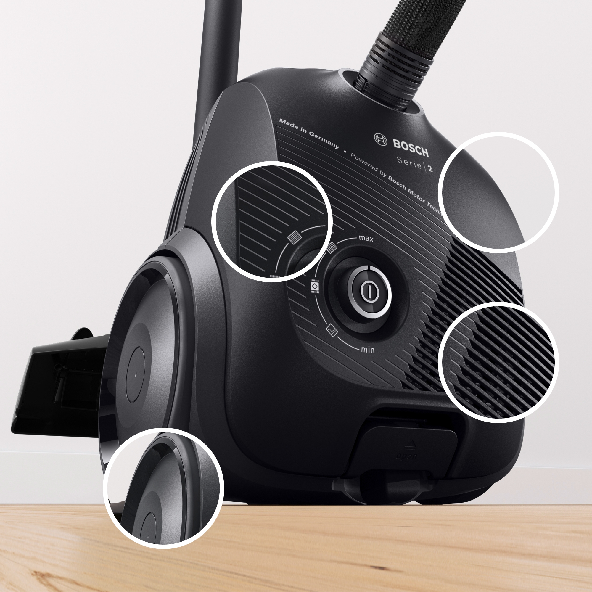 Series 2, Bagged vacuum cleaner, Black, BGDS2BAL