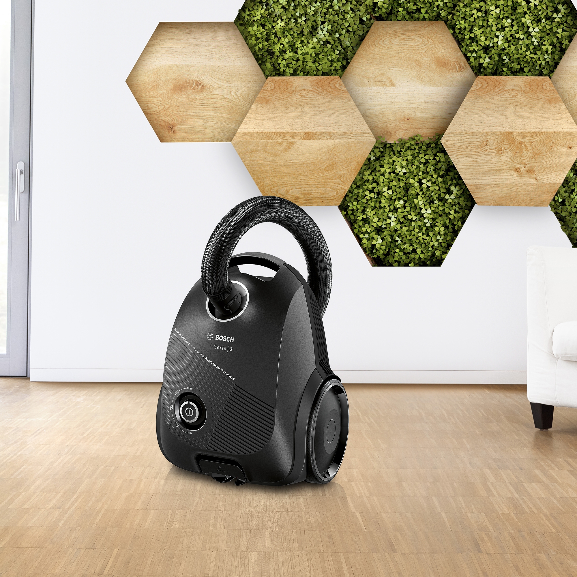 Series 2, Bagged vacuum cleaner, Black, BGDS2BAL