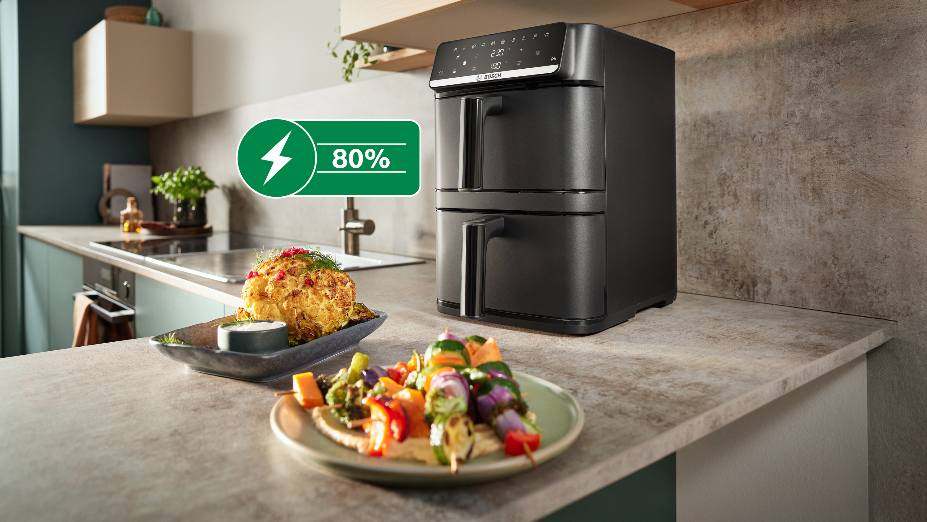Series 6, Double Stack Drawer Air Fryer, Black, MAFD661B7