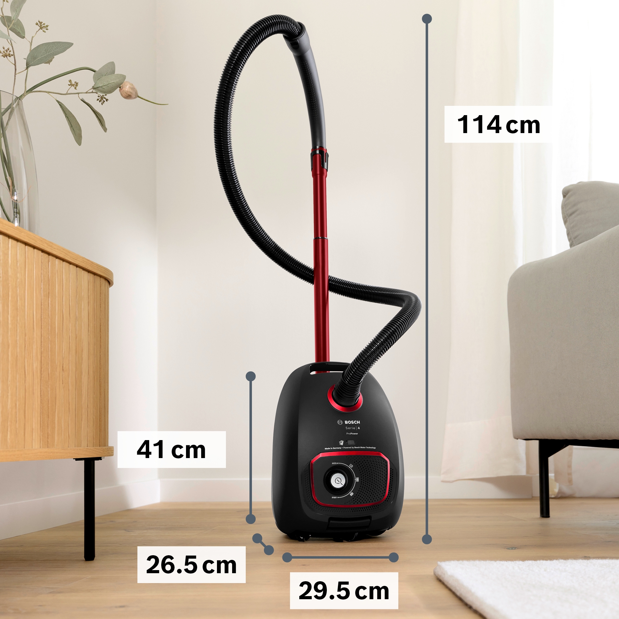 Series 4, Bagged vacuum cleaner, ProPower, Black, BGB41POW2