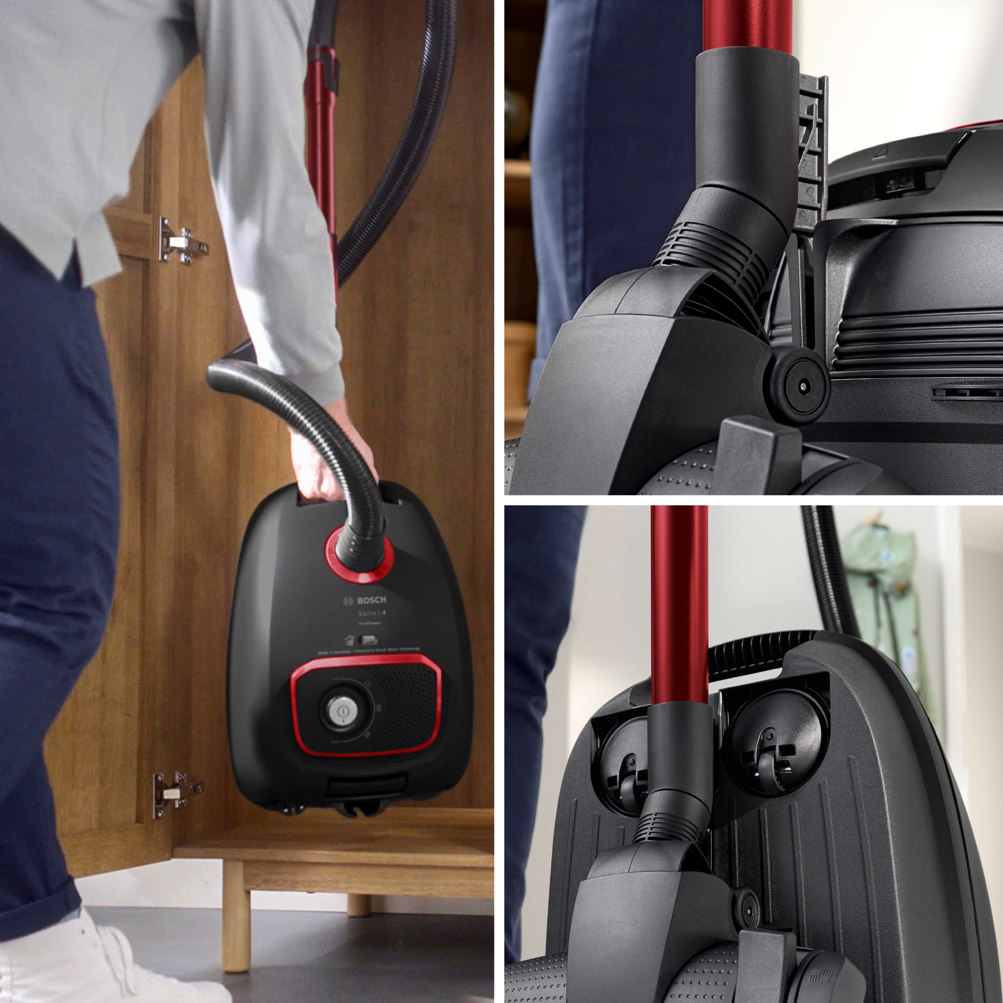 Series 4, Bagged vacuum cleaner, ProPower, Black, BGB41POW2