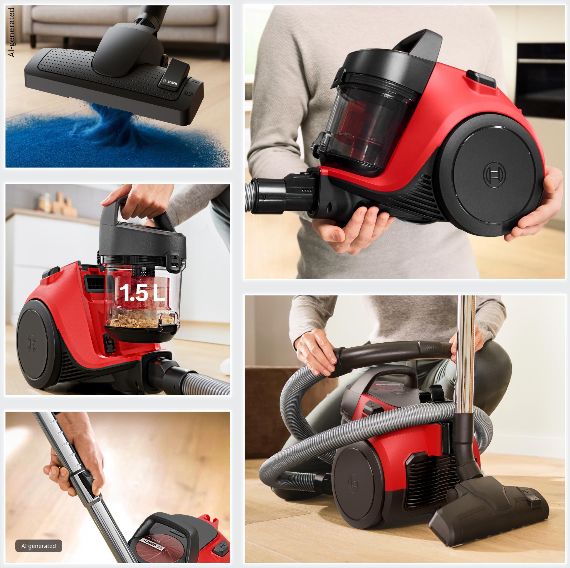 Series 2, Bagless vacuum cleaner, Red, BGS05LRD2