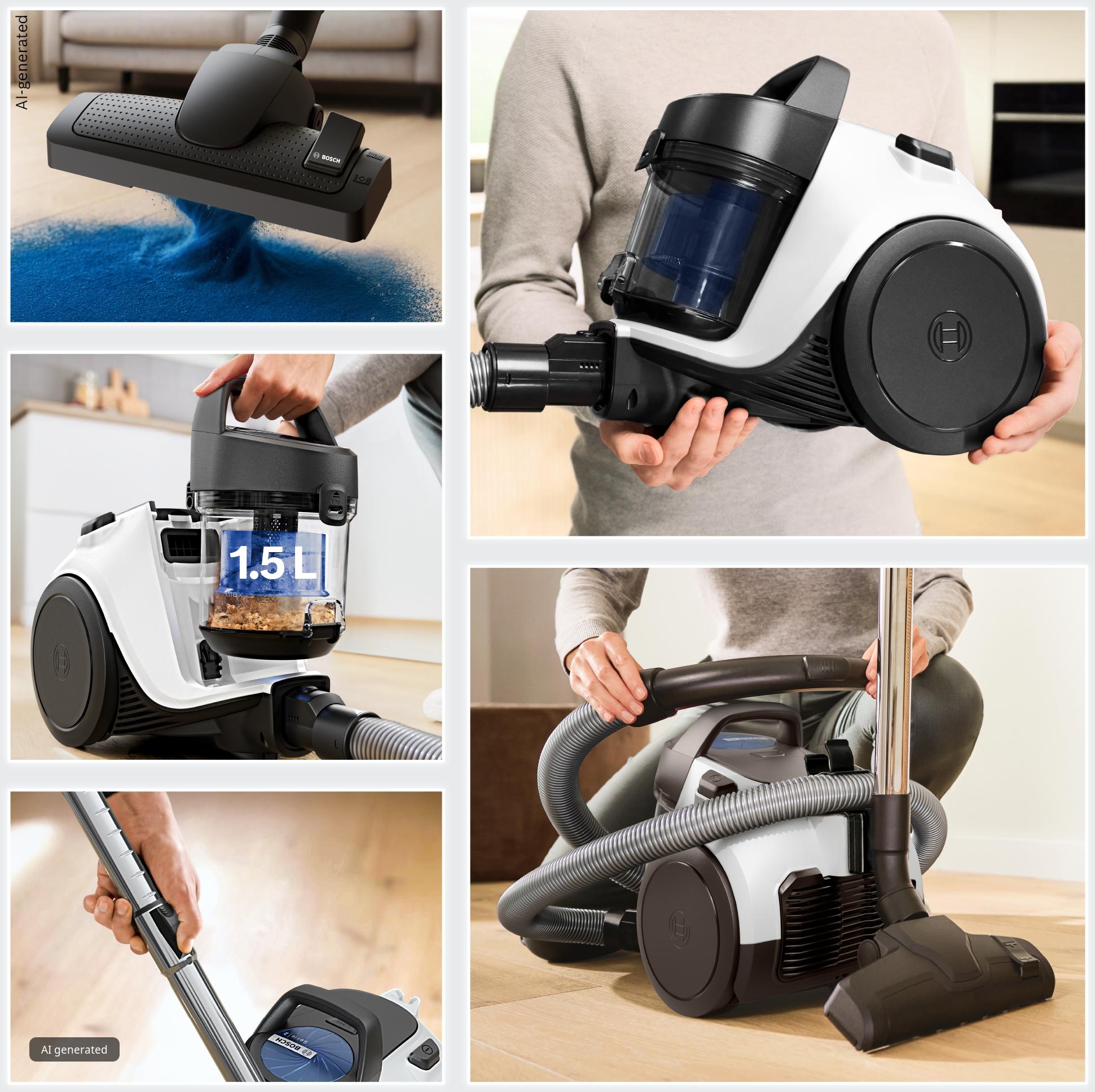 Series 2, Bagless vacuum cleaner, White, BGC05LW2