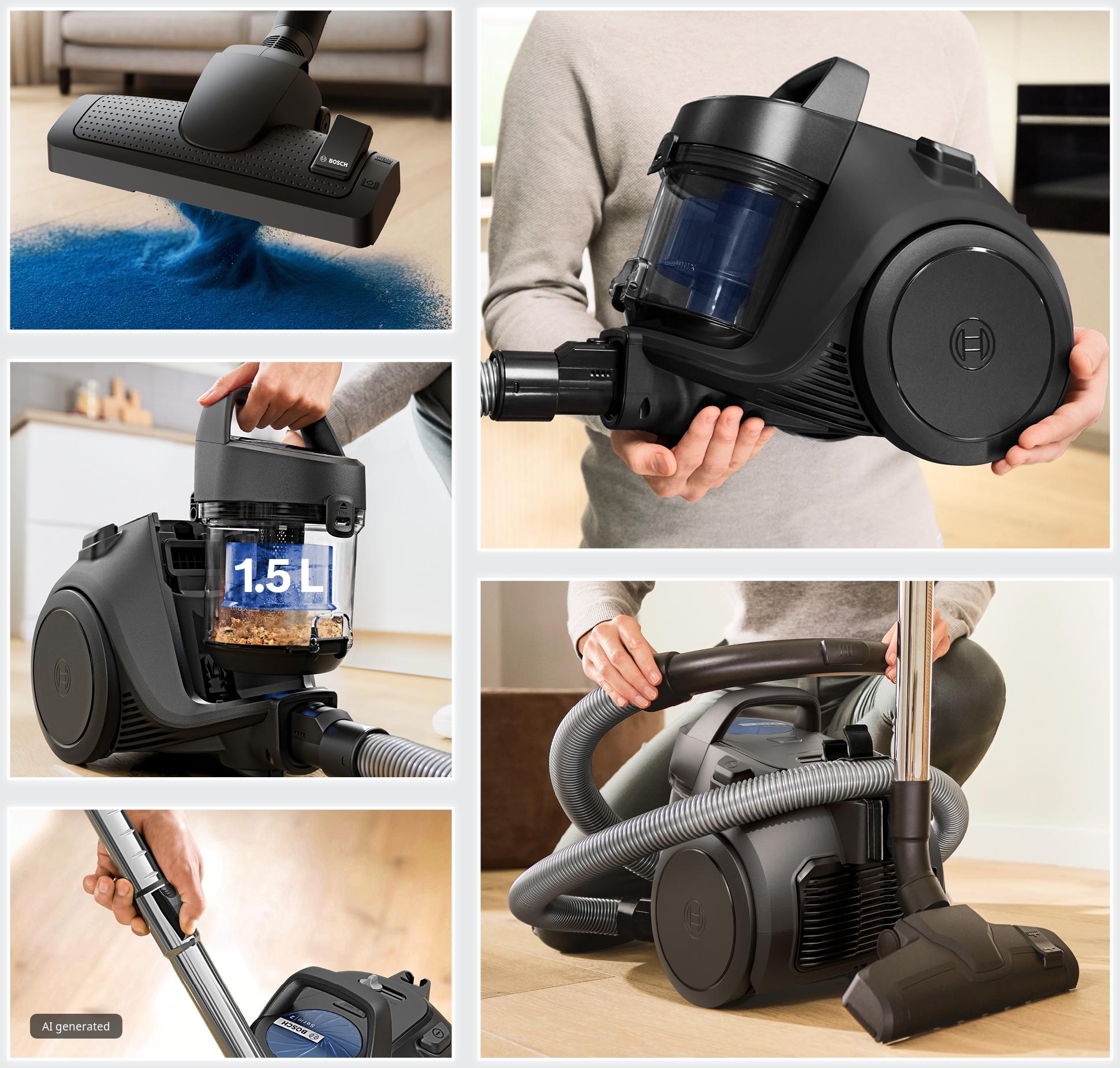 Series 2, Bagless vacuum cleaner, Serie 2, Black, BGS05BA2HT