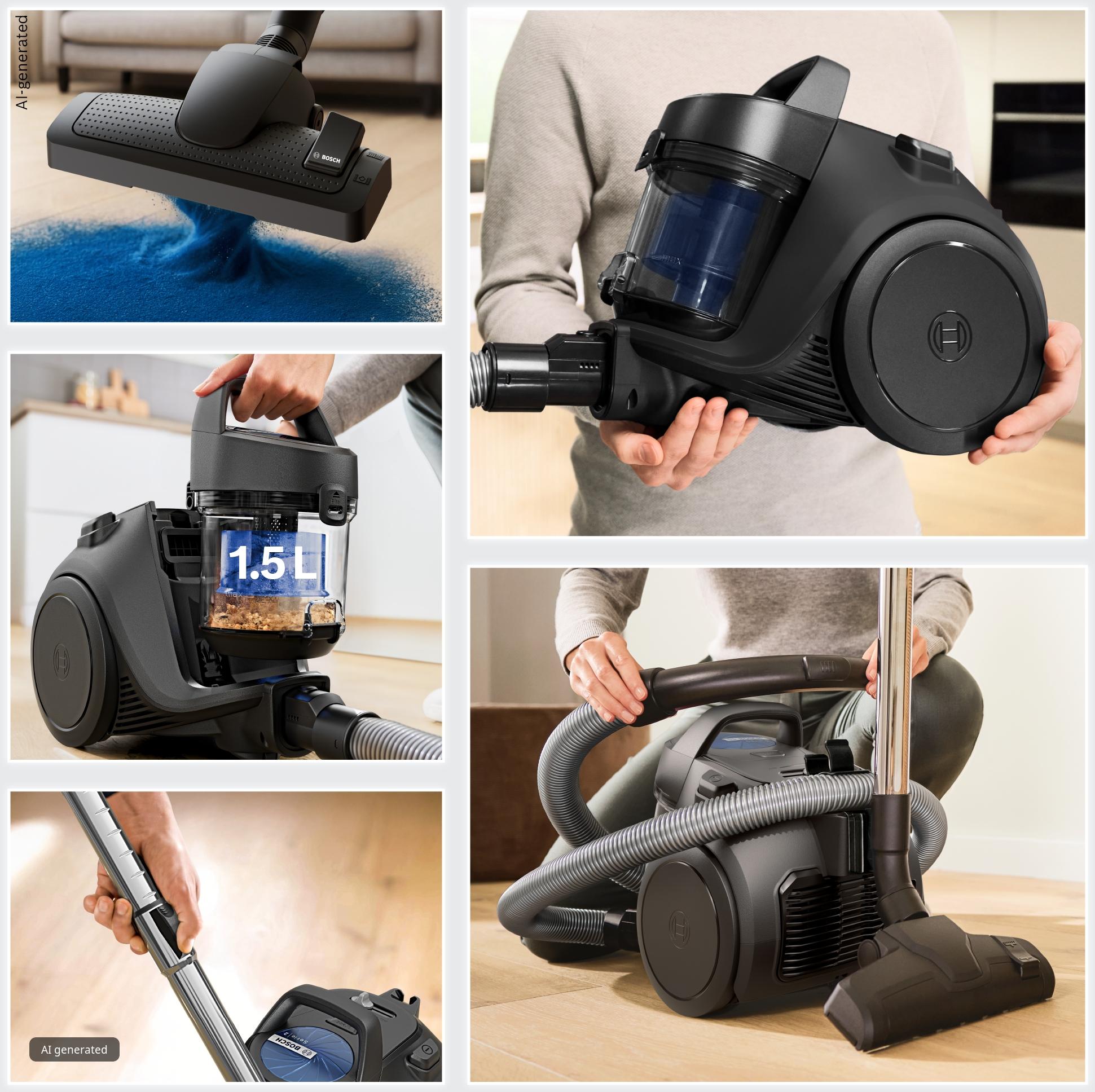 Series 2, Bagless vacuum cleaner, Serie 2, Black, BGS05BA2HT