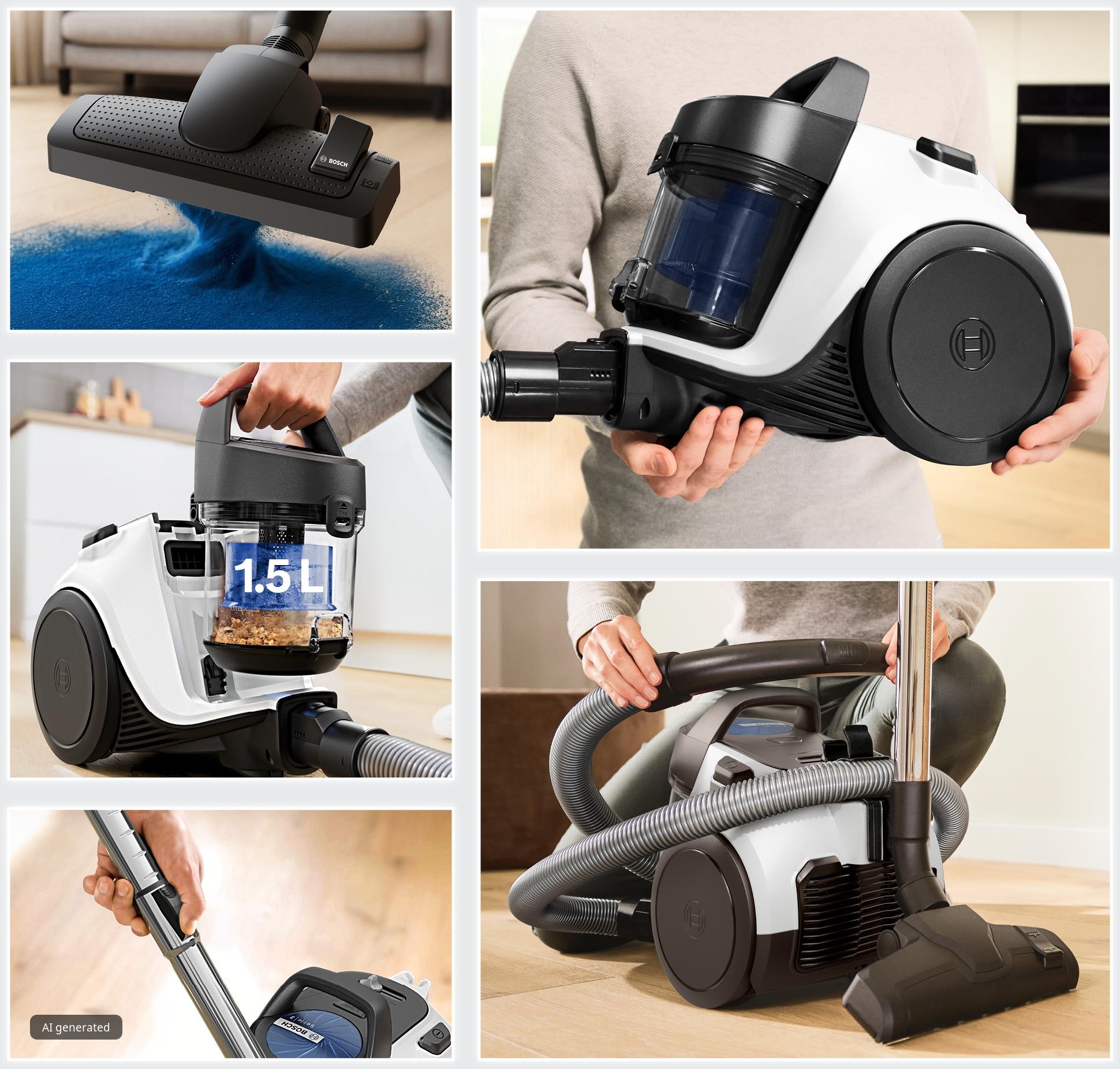 Series 2, Bagless vacuum cleaner, White, BGS05WH2H