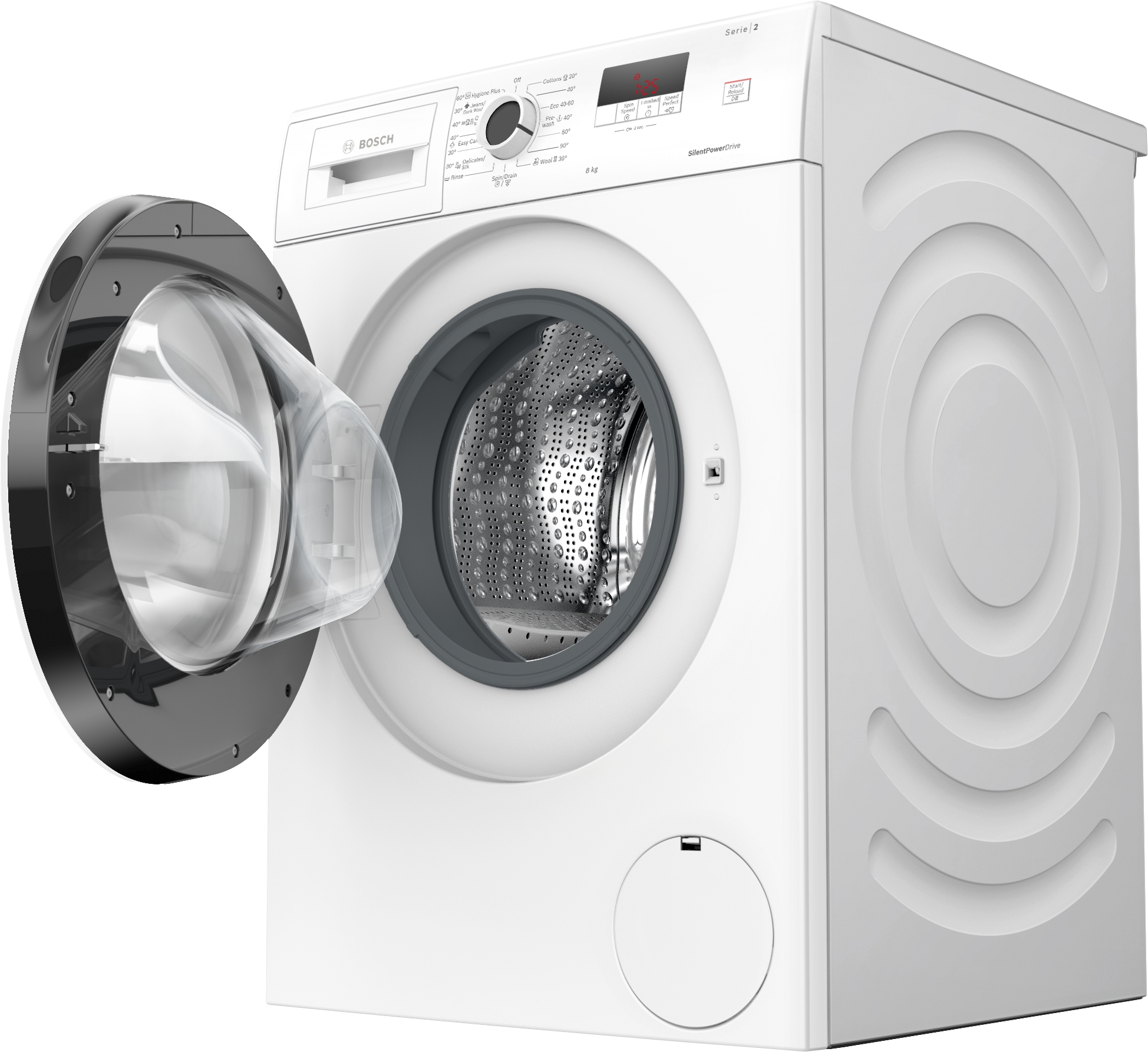 Series 2, washing machine, frontloader fullsize, 8 kg, 1200 rpm, WGE03201BY