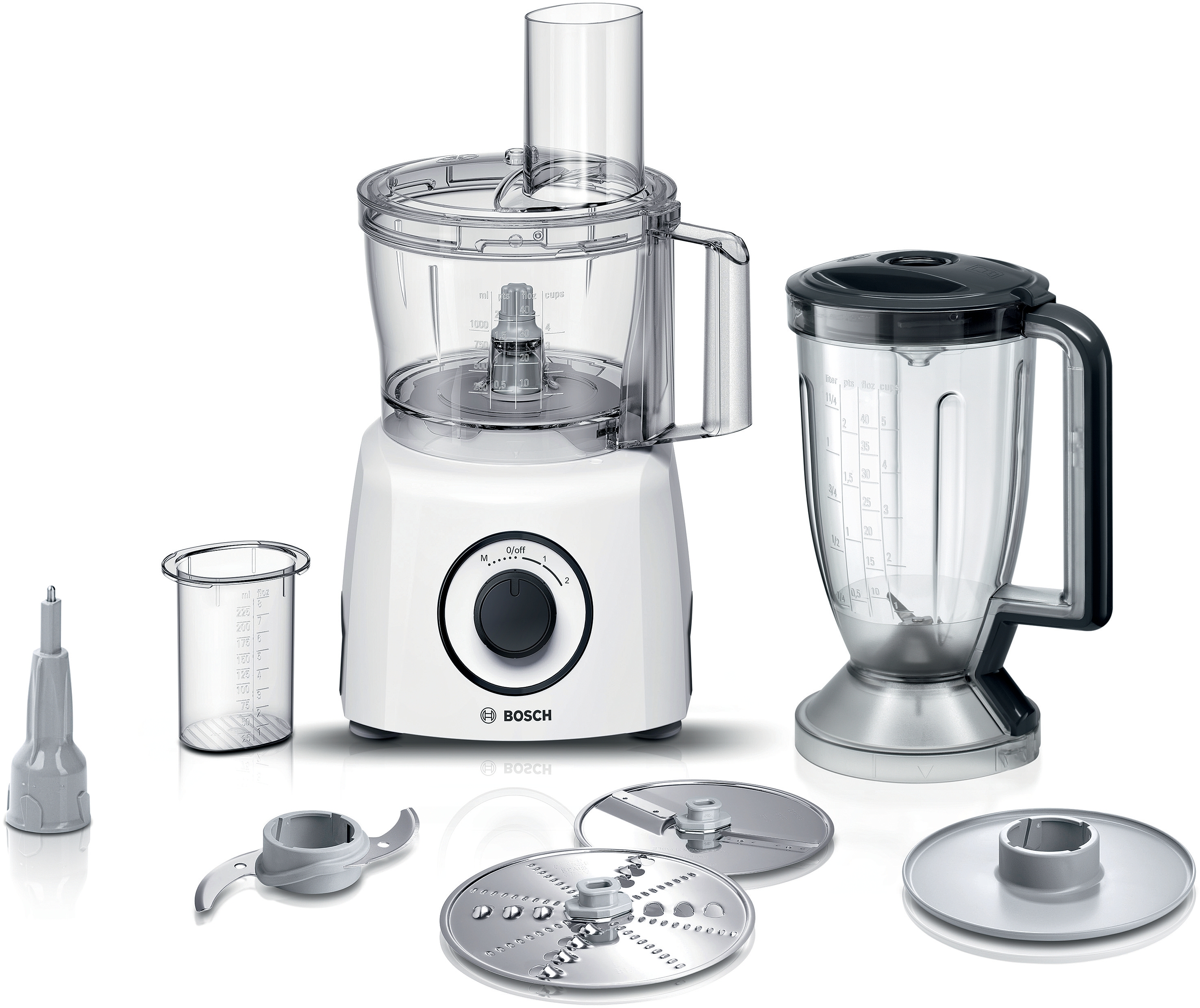 Food processor, MultiTalent 3, 800 W, White, White, MCM3230W