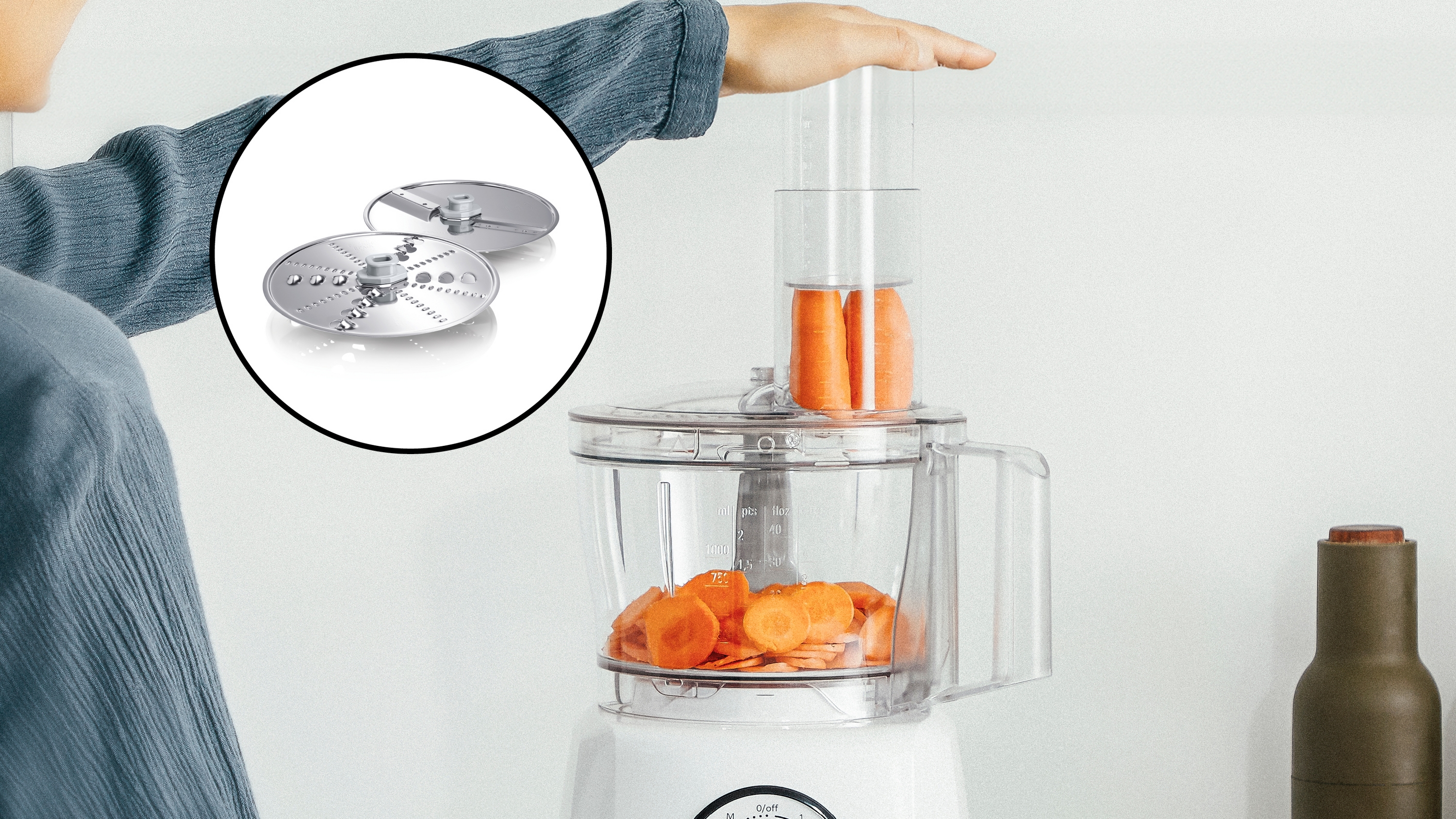 Food processor, MultiTalent 3, 800 W, White, White, MCM3230W