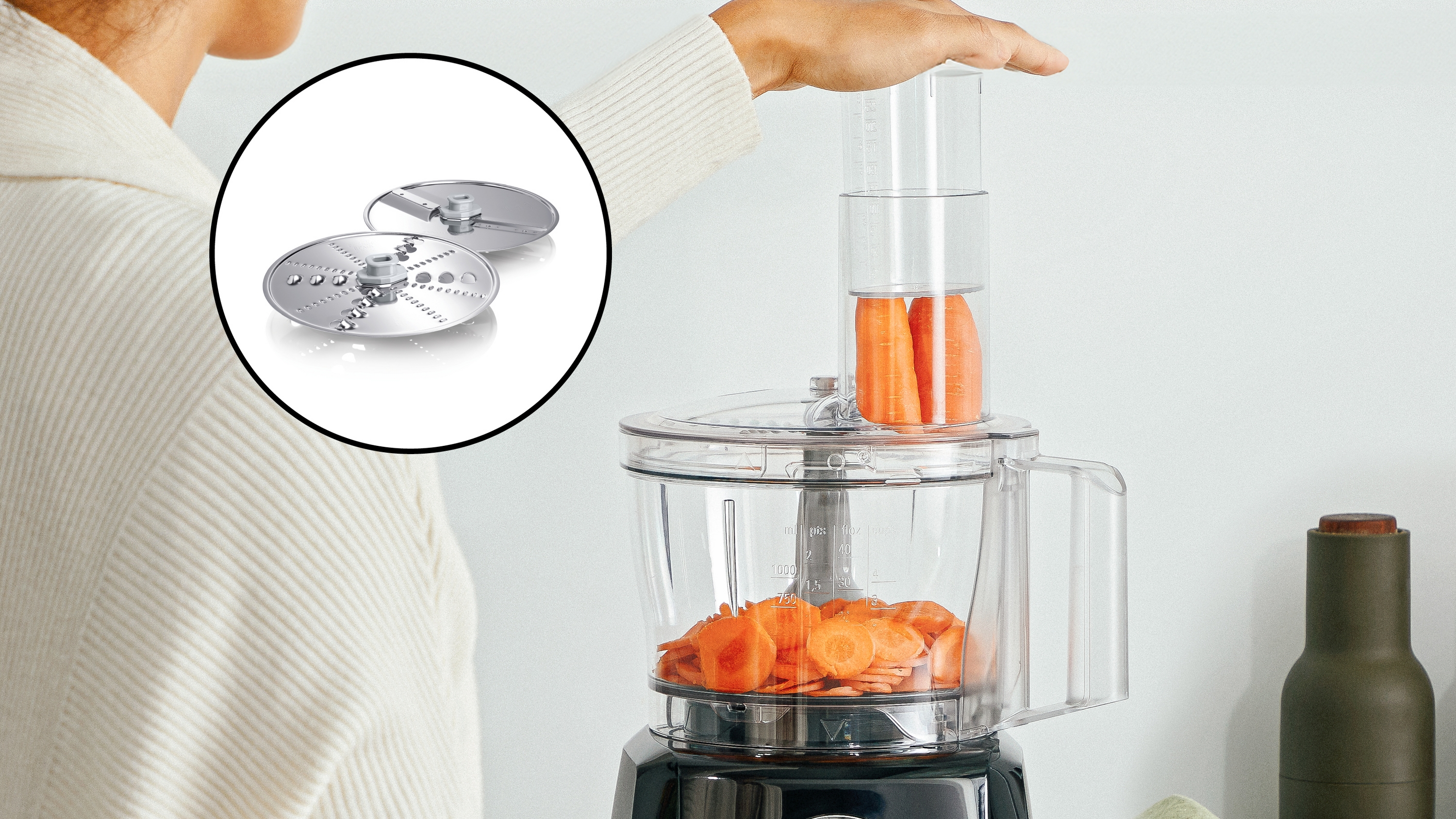 Food processor, MultiTalent 3, 800 W, Black, Black, MCM3231B