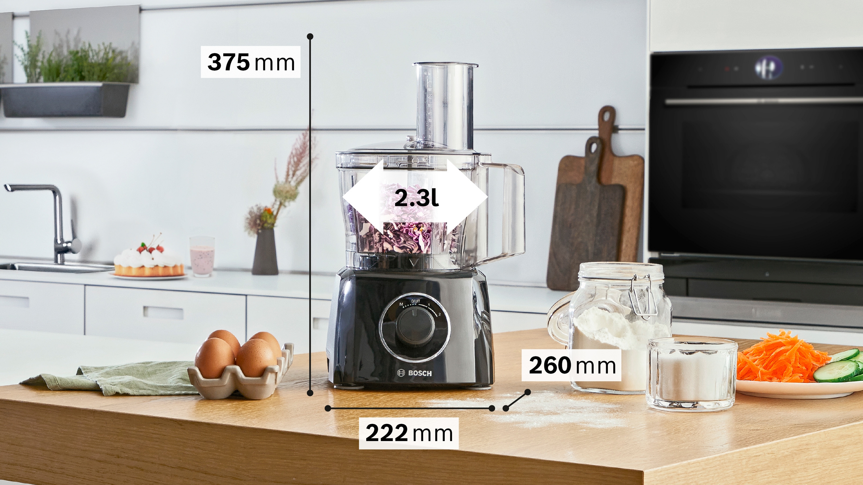 Food processor, MultiTalent 3, 800 W, Black, Black, MCM3231B