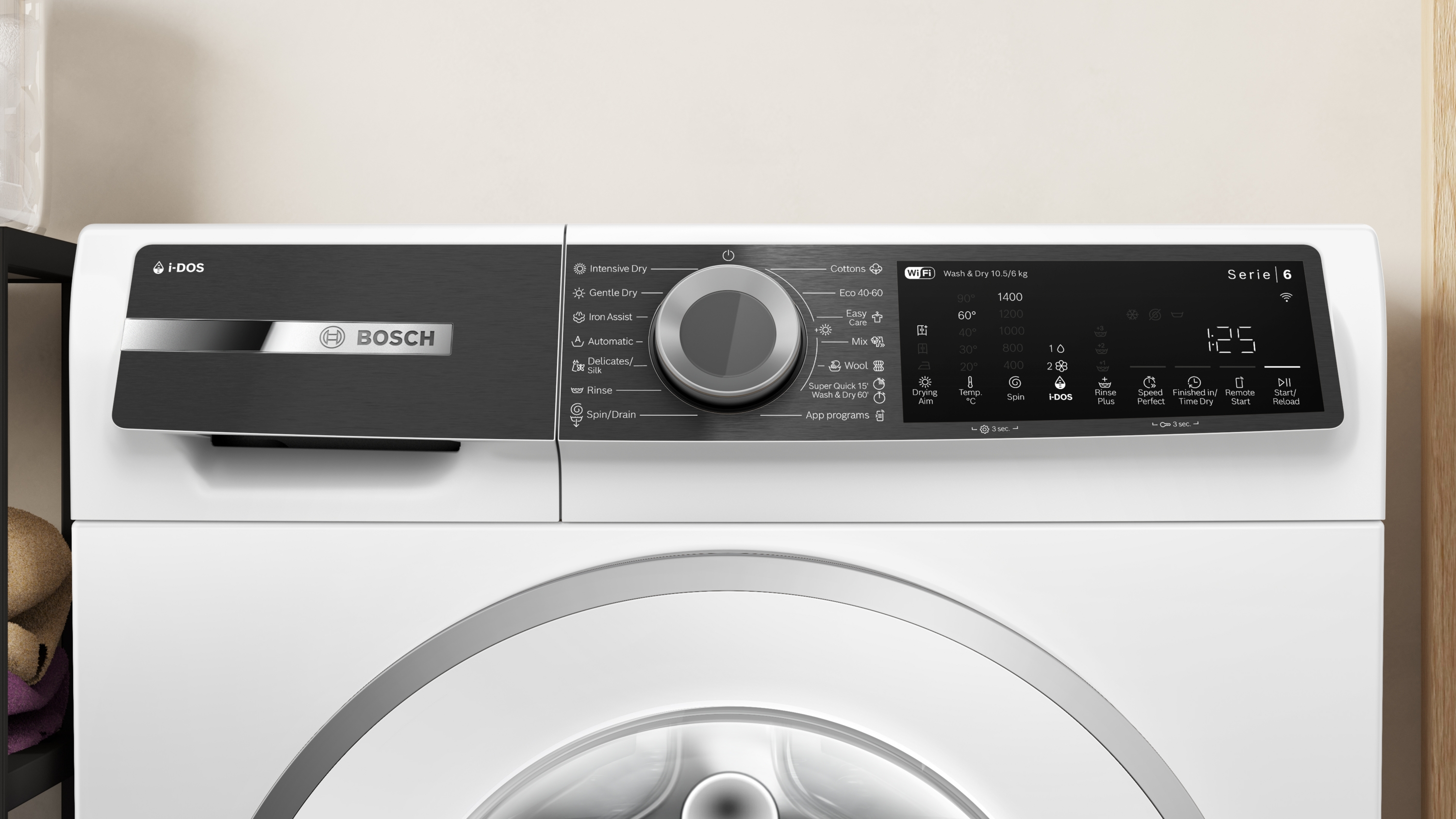 Series 6, washer-dryer, 10.5/6 kg, 1400 rpm, WNG254A7BY