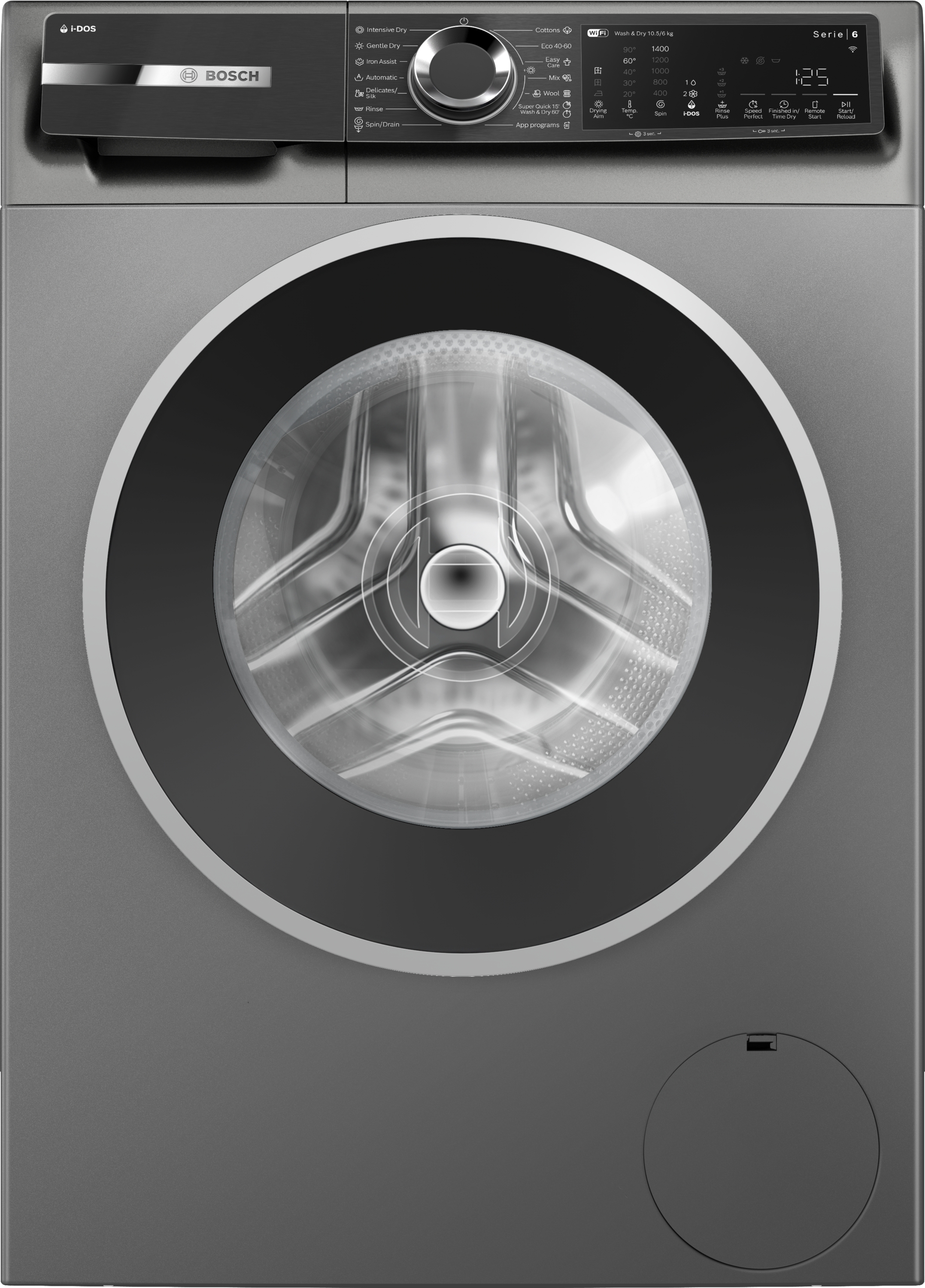 Series 6, washer-dryer, 10.5/6 kg, 1400 rpm, Cast iron grey, WNG254ARBY