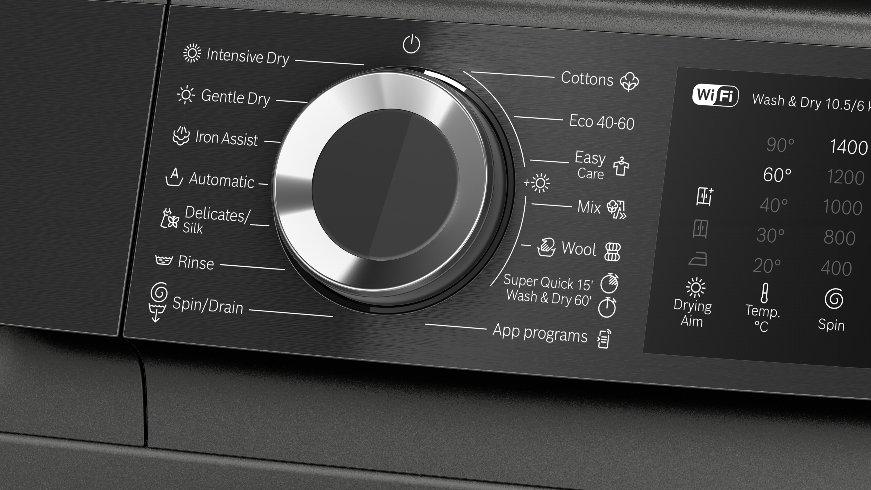 Series 6, washer-dryer, 10.5/6 kg, 1400 rpm, Cast iron grey, WNG254ARBY