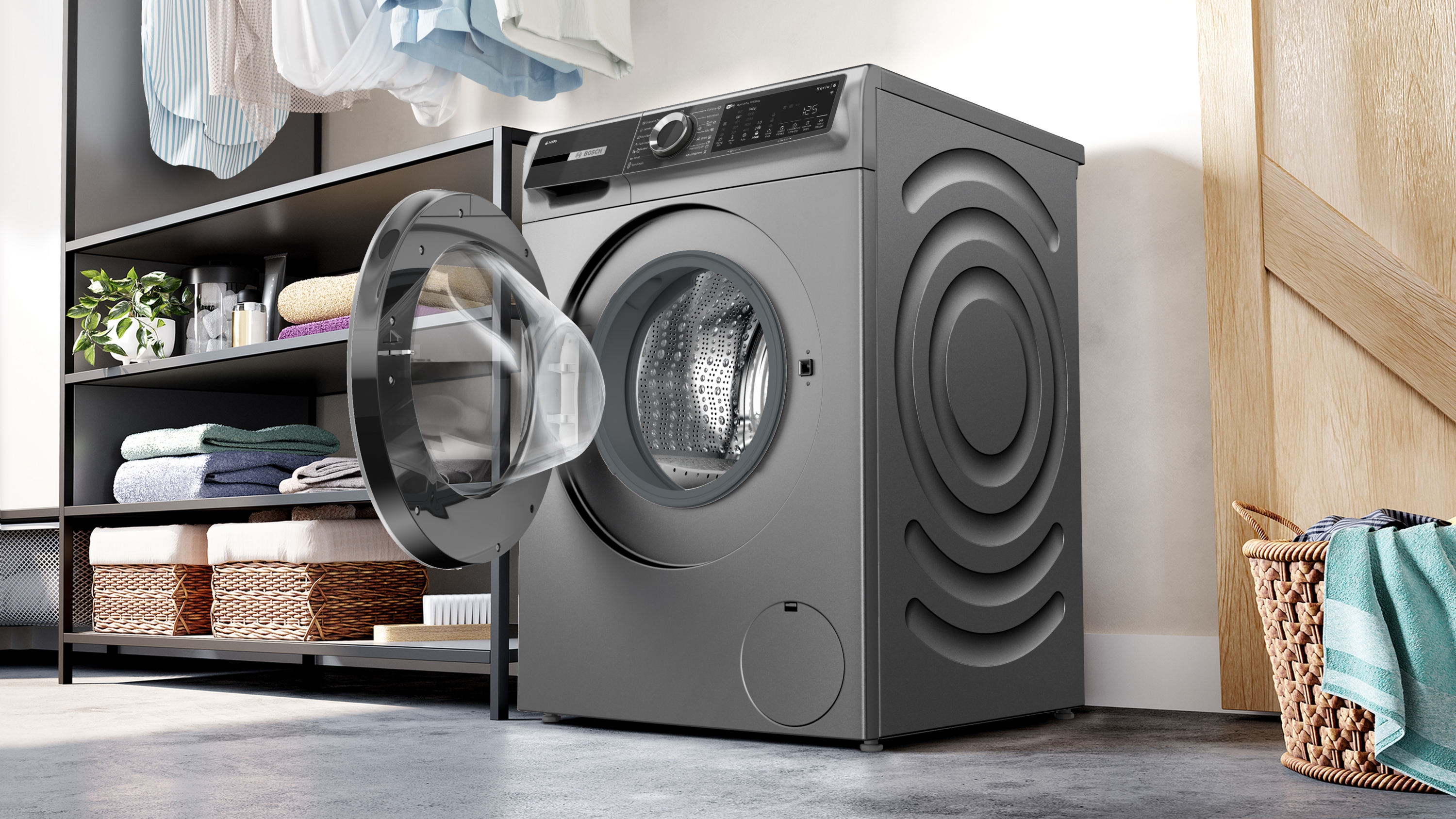 Series 6, washer-dryer, 10.5/6 kg, 1400 rpm, Cast iron grey, WNG254ARBY