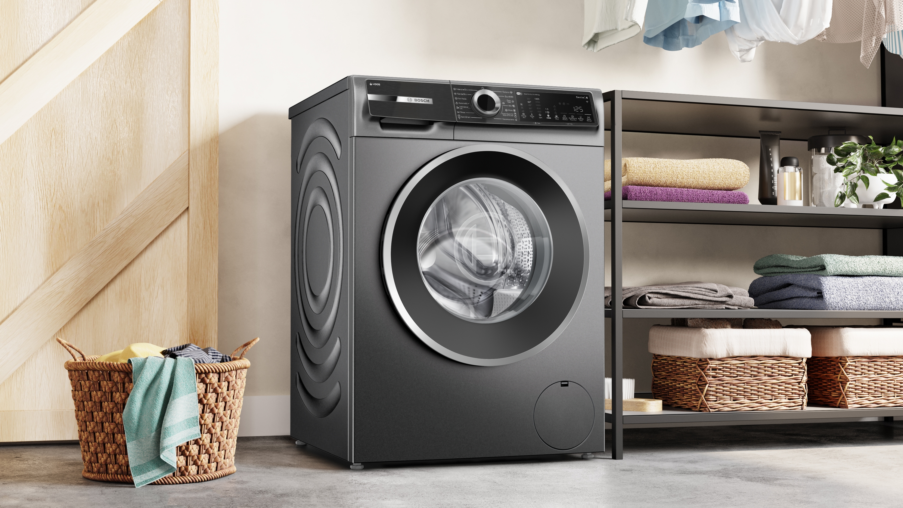 Series 6, washer-dryer, 10.5/6 kg, 1400 rpm, Cast iron grey, WNG254ARBY