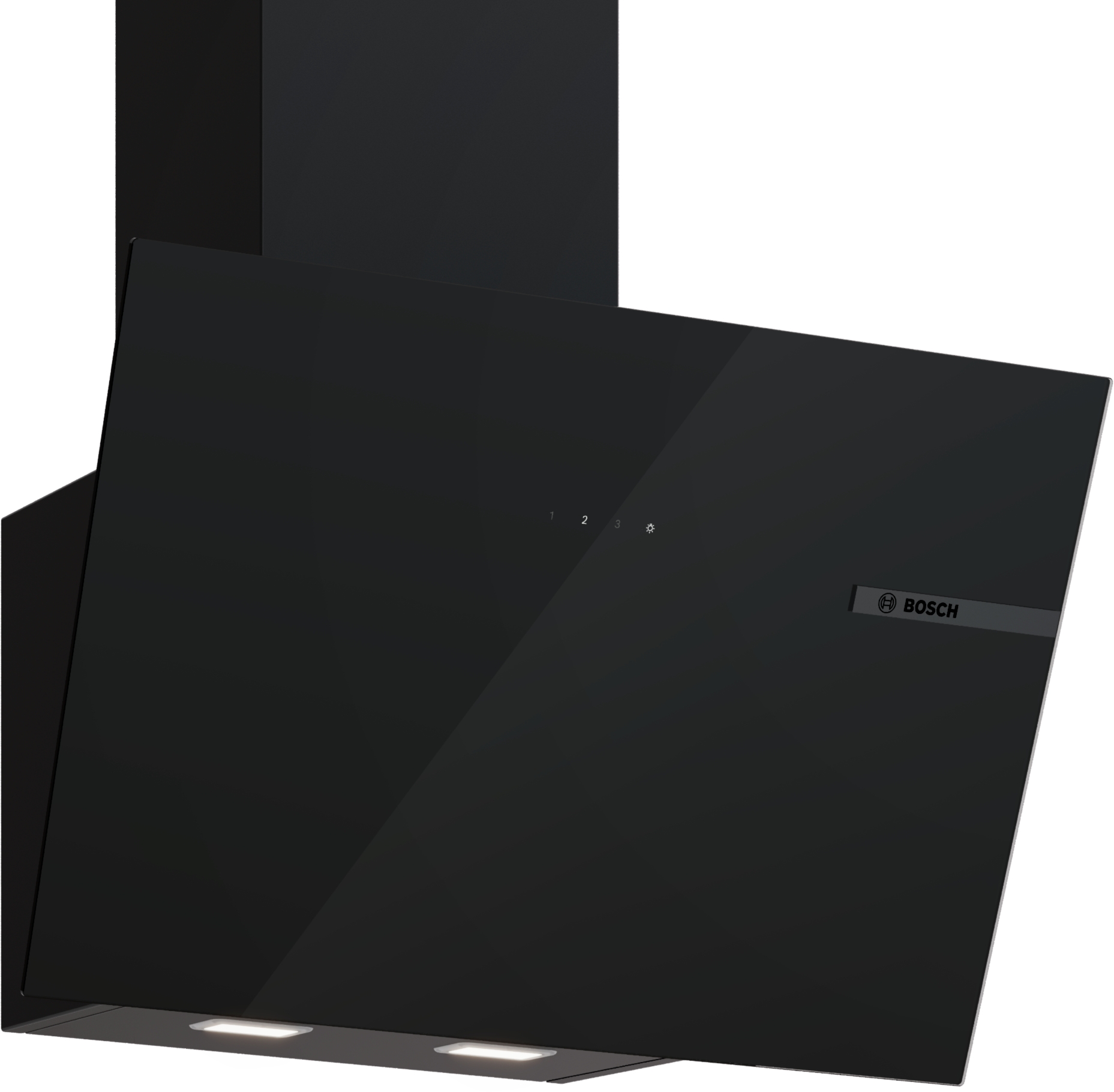 Series 4, wall-mounted cooker hood, 60 cm, clear glass black printed, Black, DWK65DF61