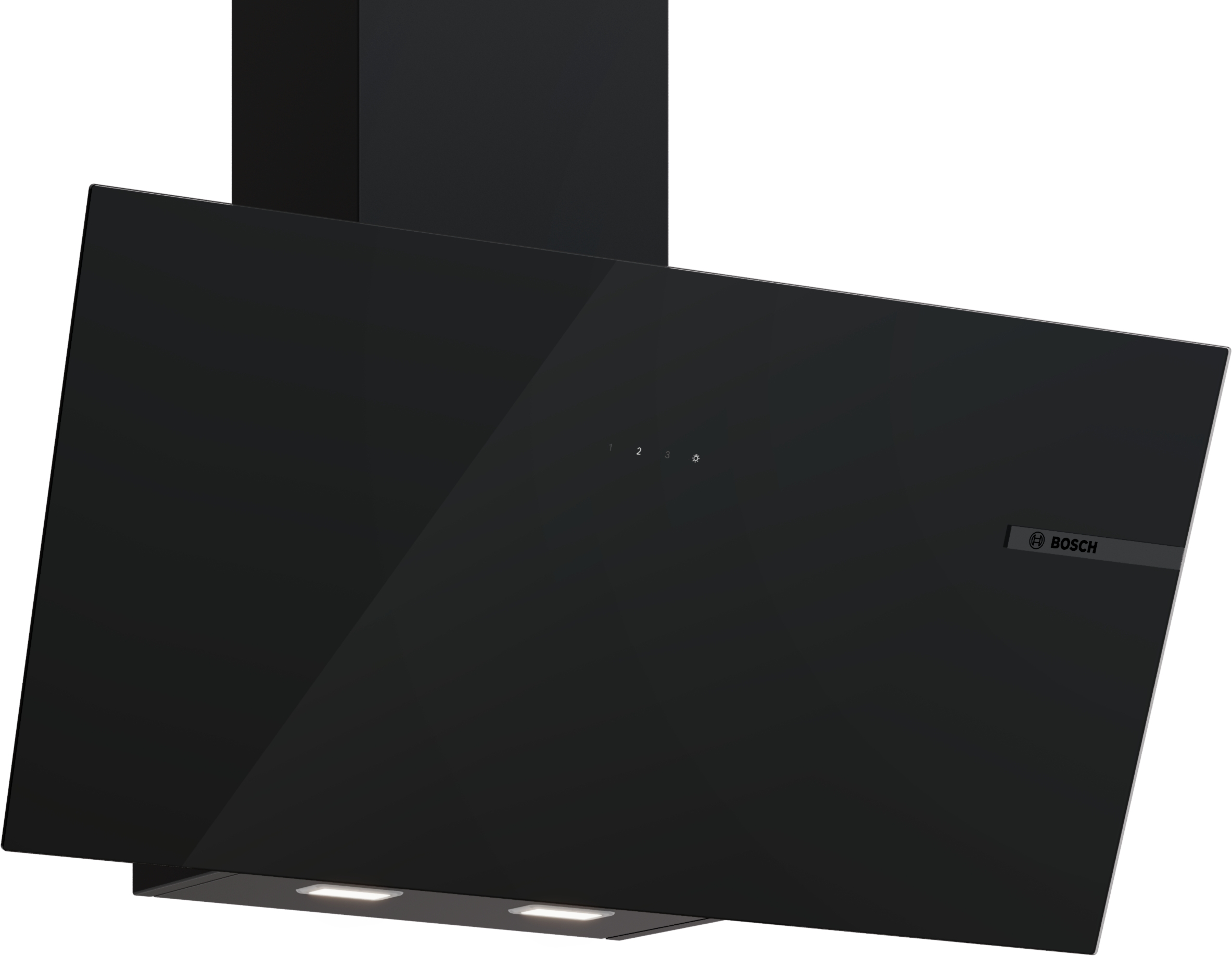 Series 4, wall-mounted cooker hood, 80 cm, clear glass black printed, Black, DWK85DF61