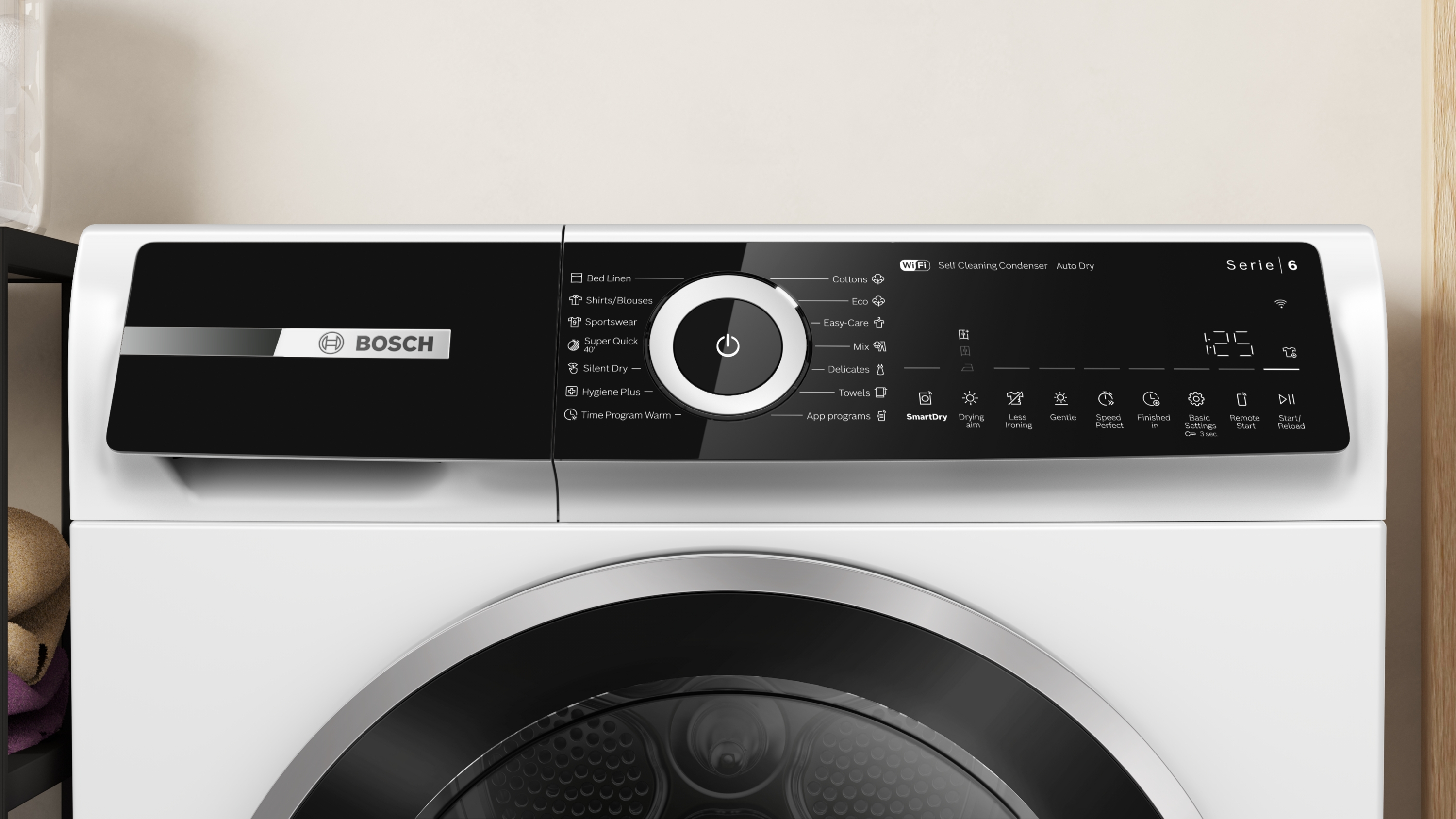 Series 6, heat pump dryer, 9 kg, WQN246D1BY