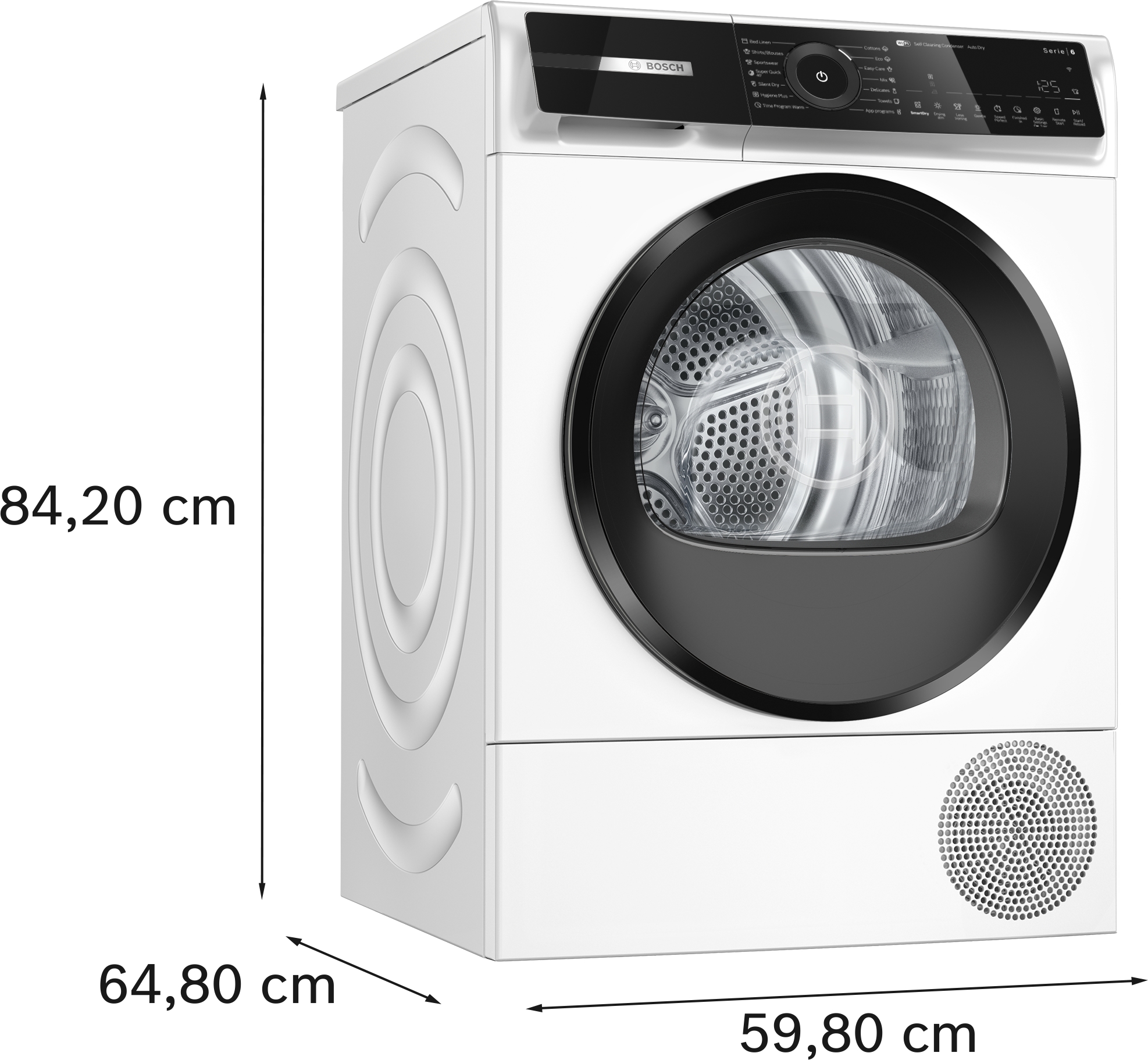 Series 6, heat pump dryer, 9 kg, WQN246D0BY