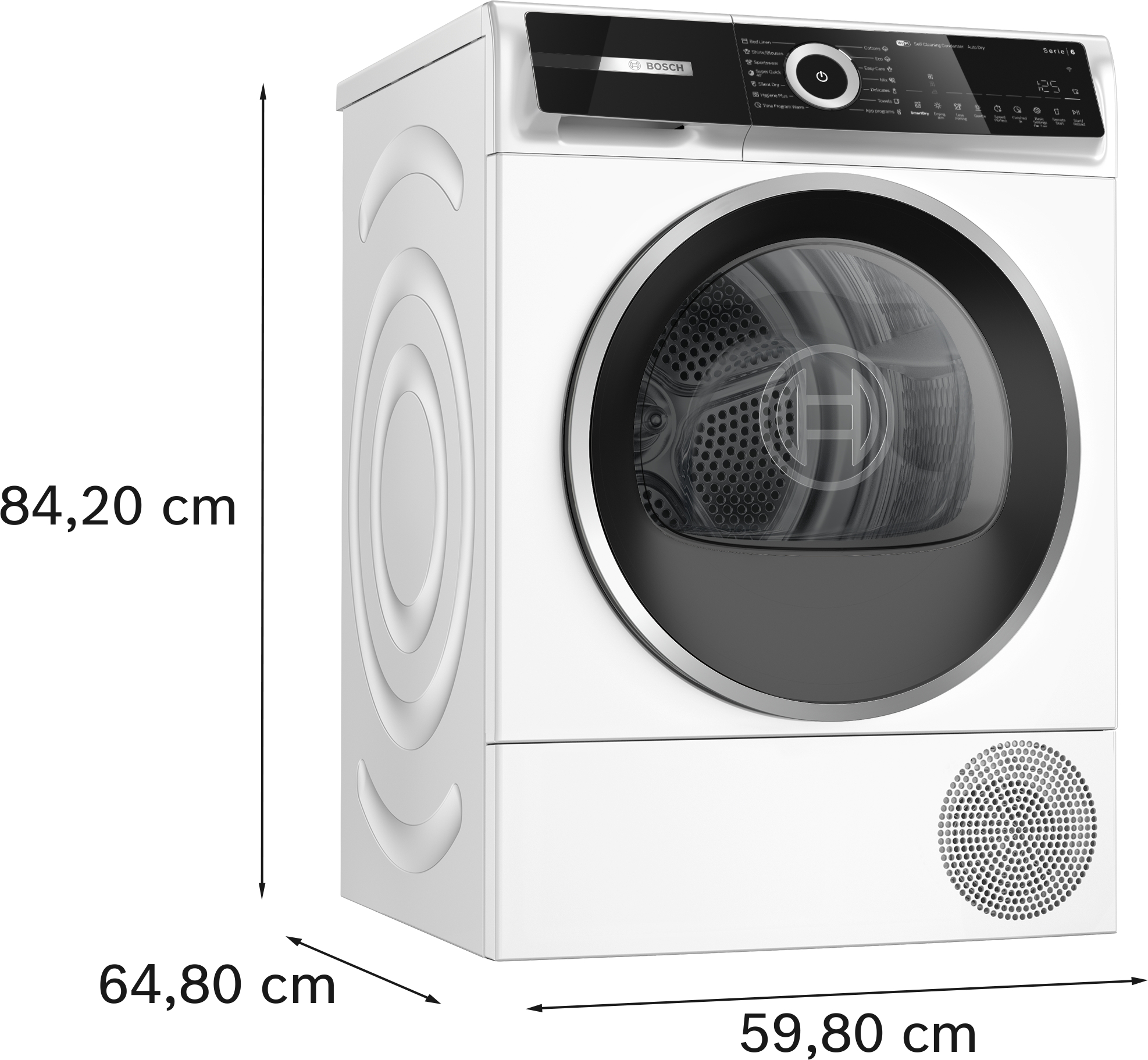 Series 6, heat pump dryer, 9 kg, WQN246D1BY