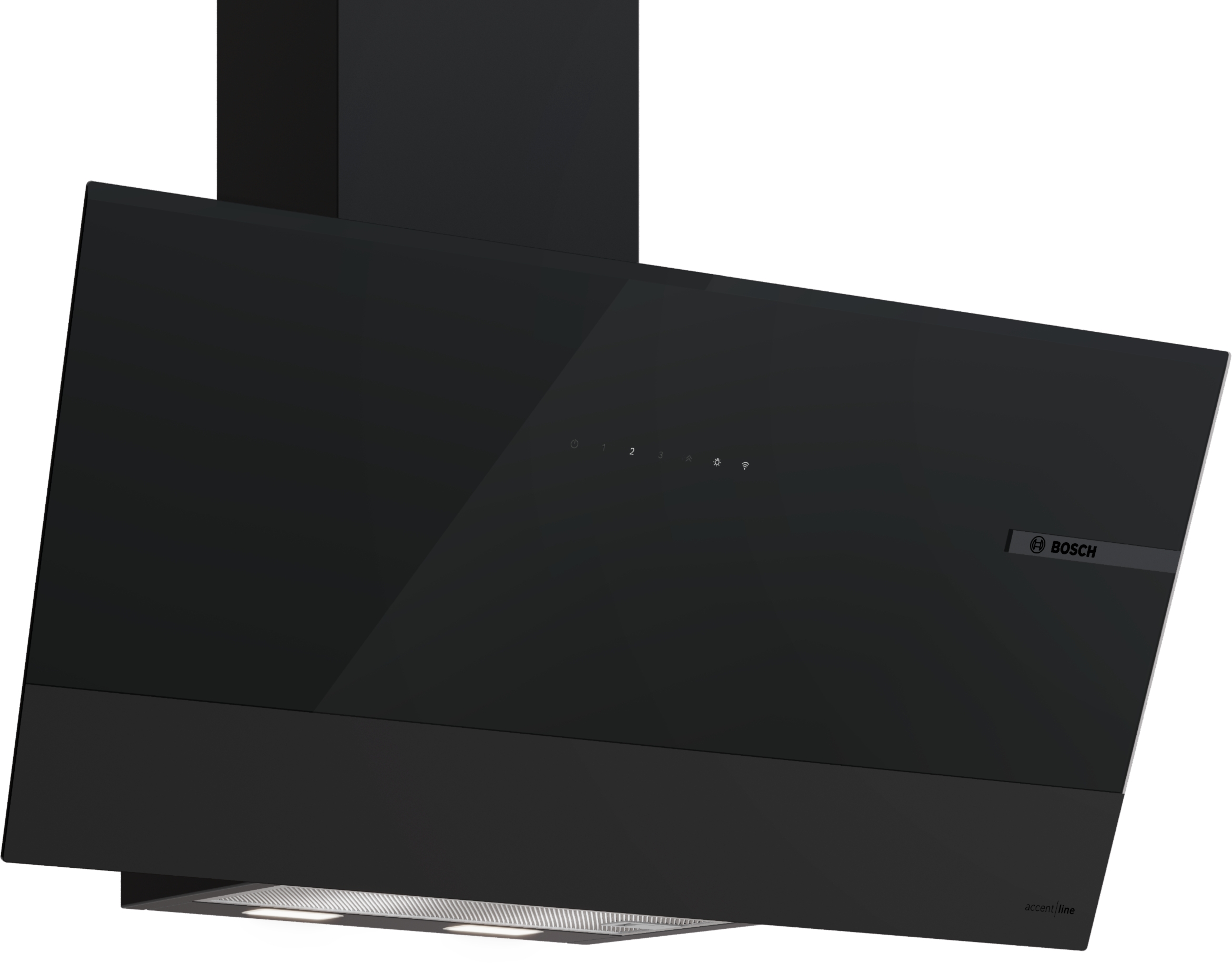 Series 6, wall-mounted cooker hood, 80 cm, clear glass black printed, Black, DWK87PN65