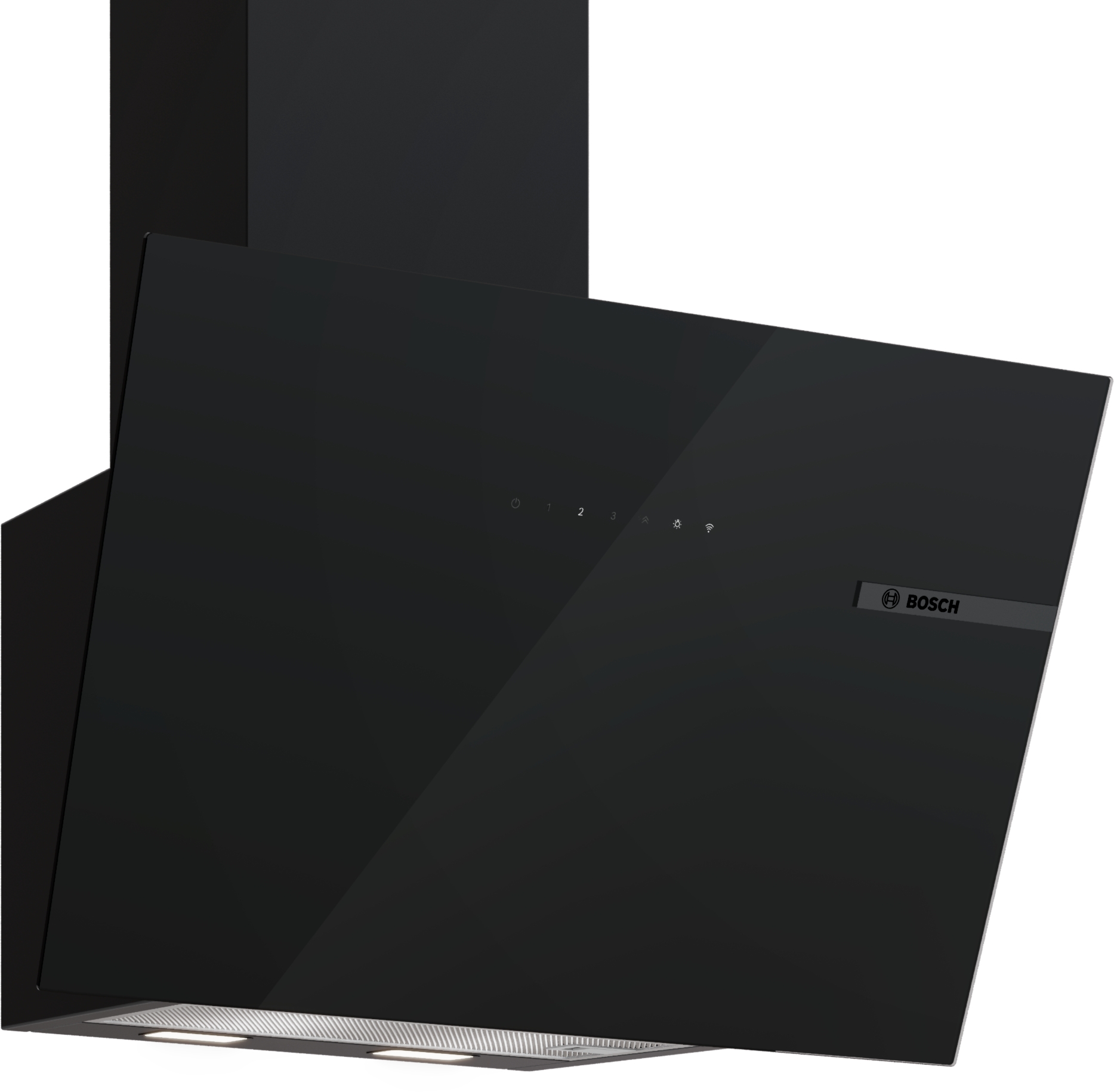 Series 6, wall-mounted cooker hood, 60 cm, clear glass black printed, Black, DWK67PN61