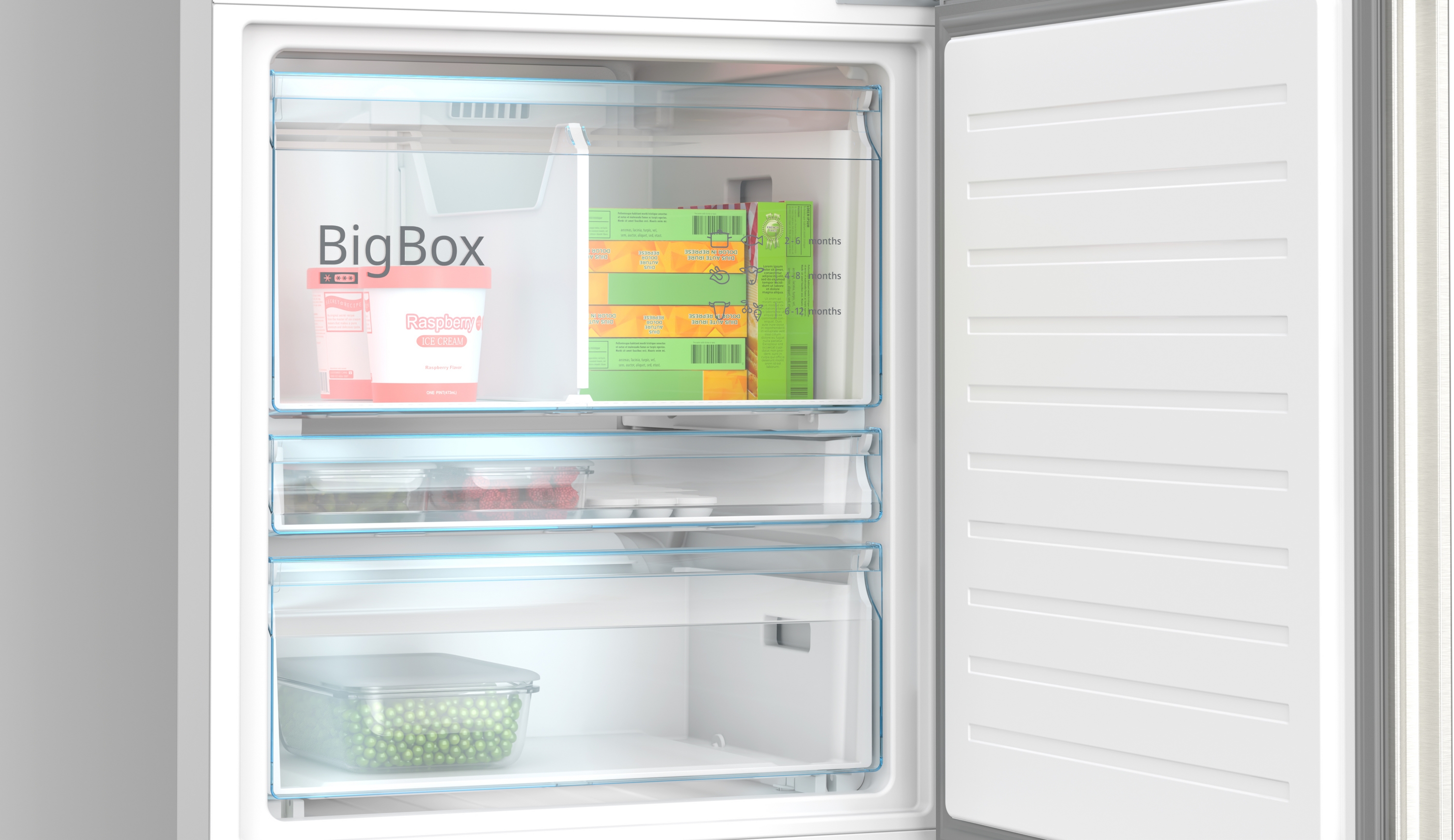 Series 4, free-standing fridge-freezer with freezer at bottom, 186.2 x 69.5 cm, Brushed steel (with anti-fingerprint), KGN56VPD0N