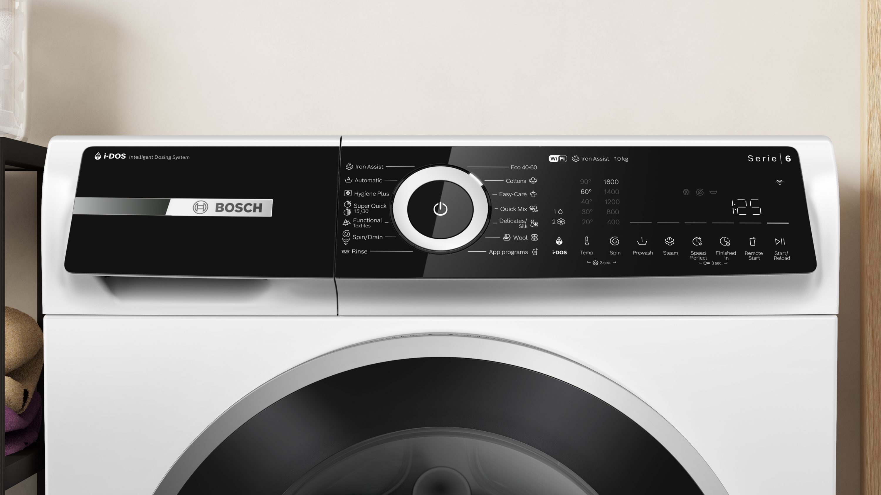 Series 6, washing machine, frontloader fullsize, 10 kg, 1600 rpm, WGN256A0BY
