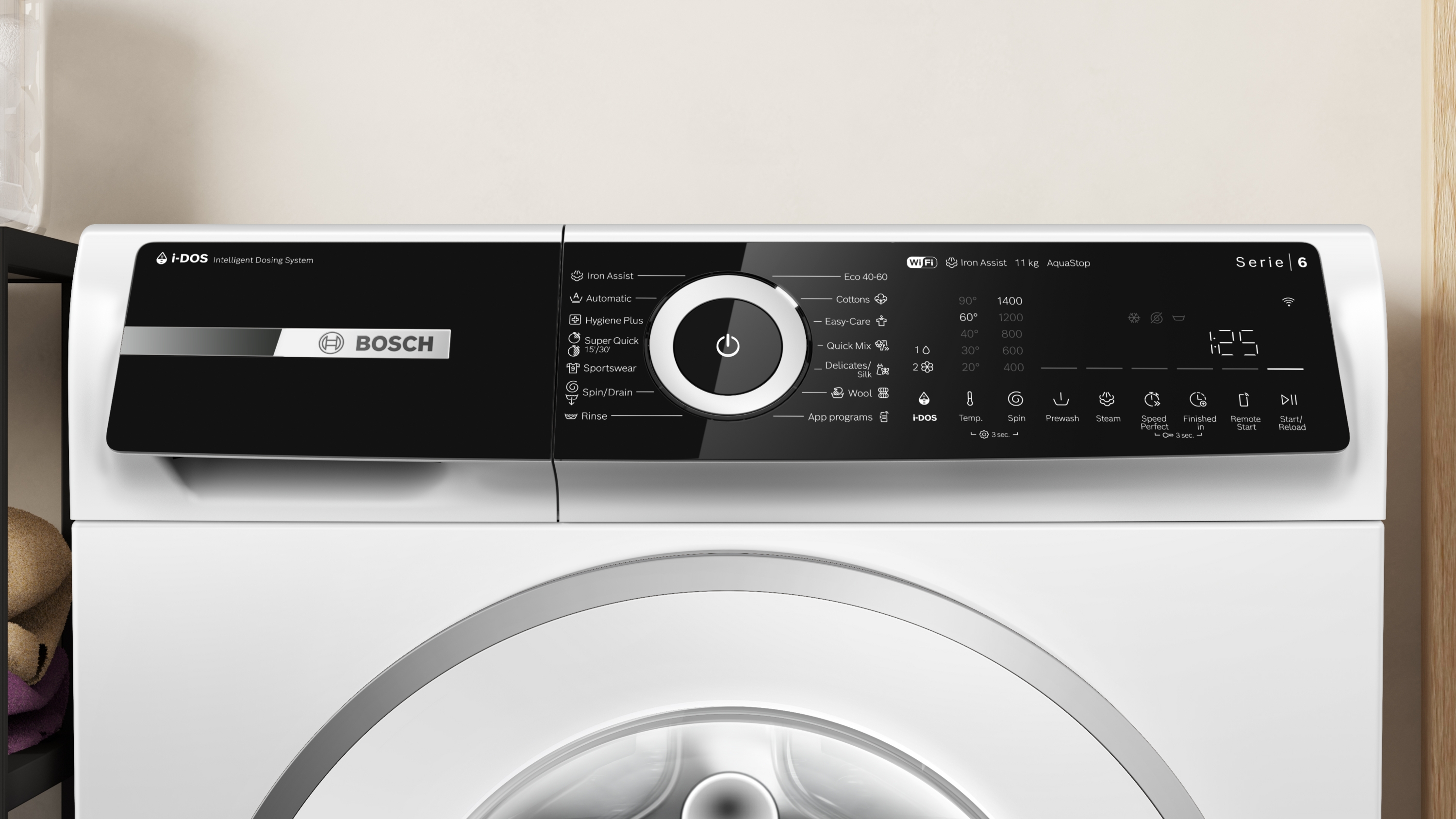 Series 6, washing machine, frontloader fullsize, 11 kg, 1400 rpm, WGN264A0BY