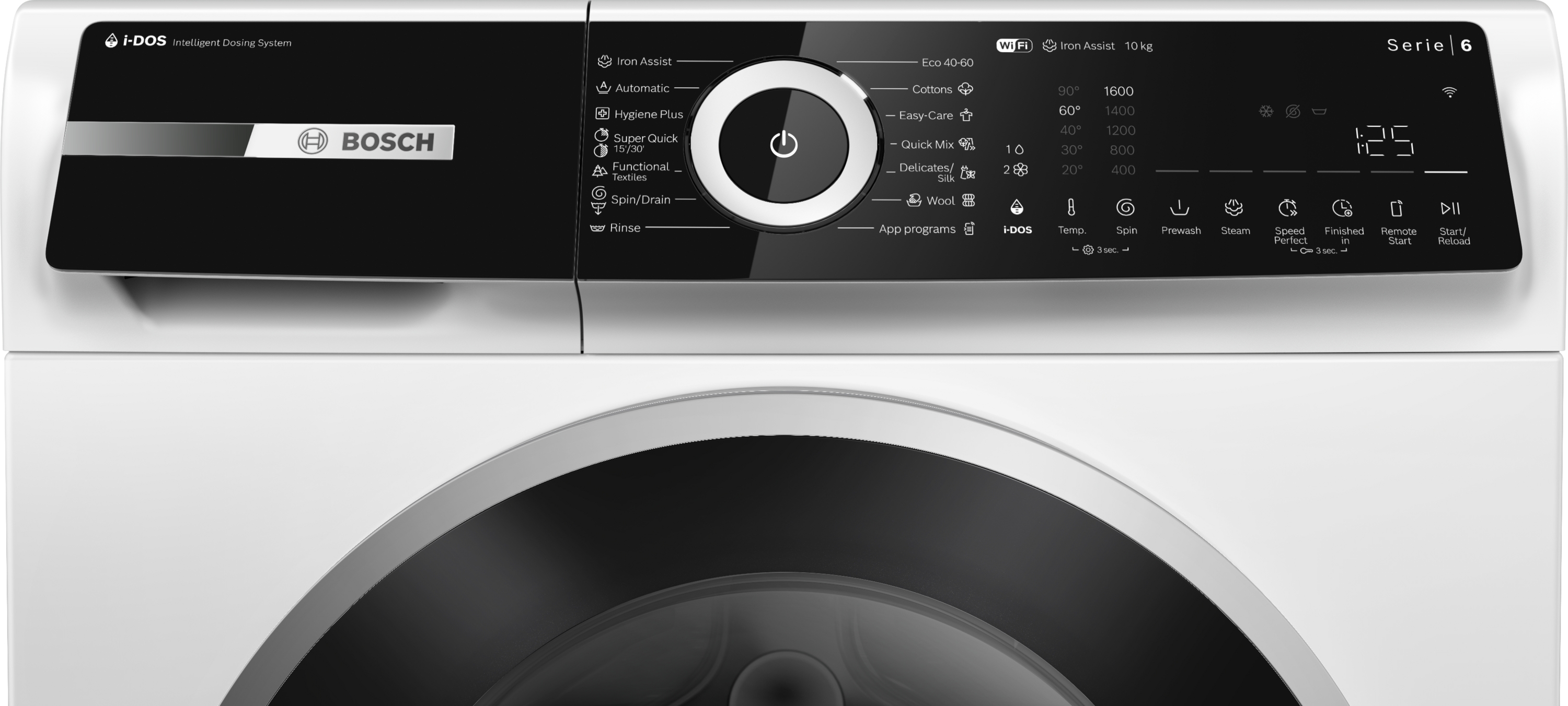 Series 6, washing machine, frontloader fullsize, 10 kg, 1600 rpm, WGN256A0BY